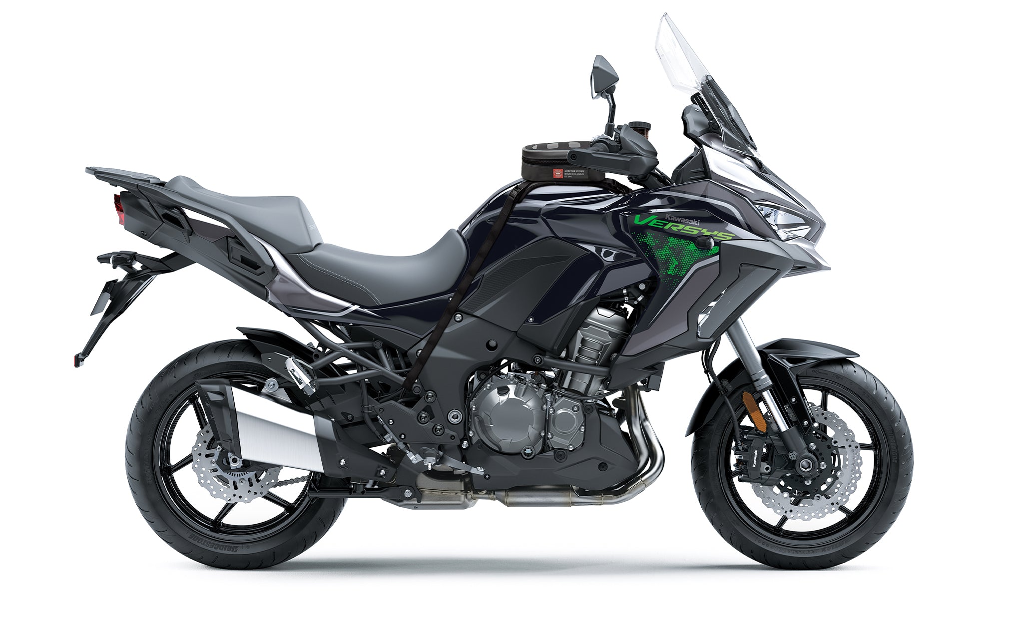 1L - Odyssey Kawasaki Adventure Touring Tank Bag on Bike @expand