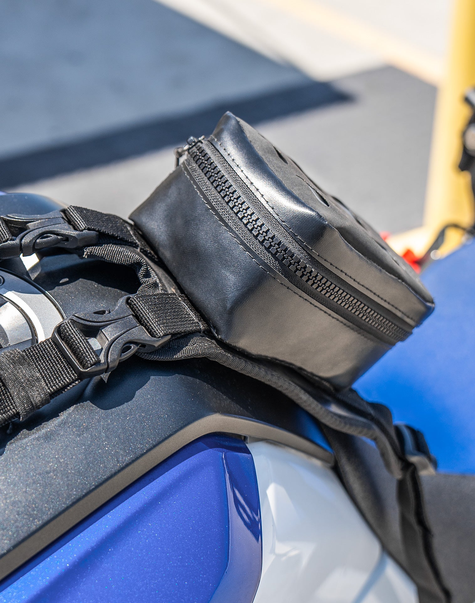 1L - Odyssey Suzuki Adventure Touring Tank Bag Lifestyle Vertical