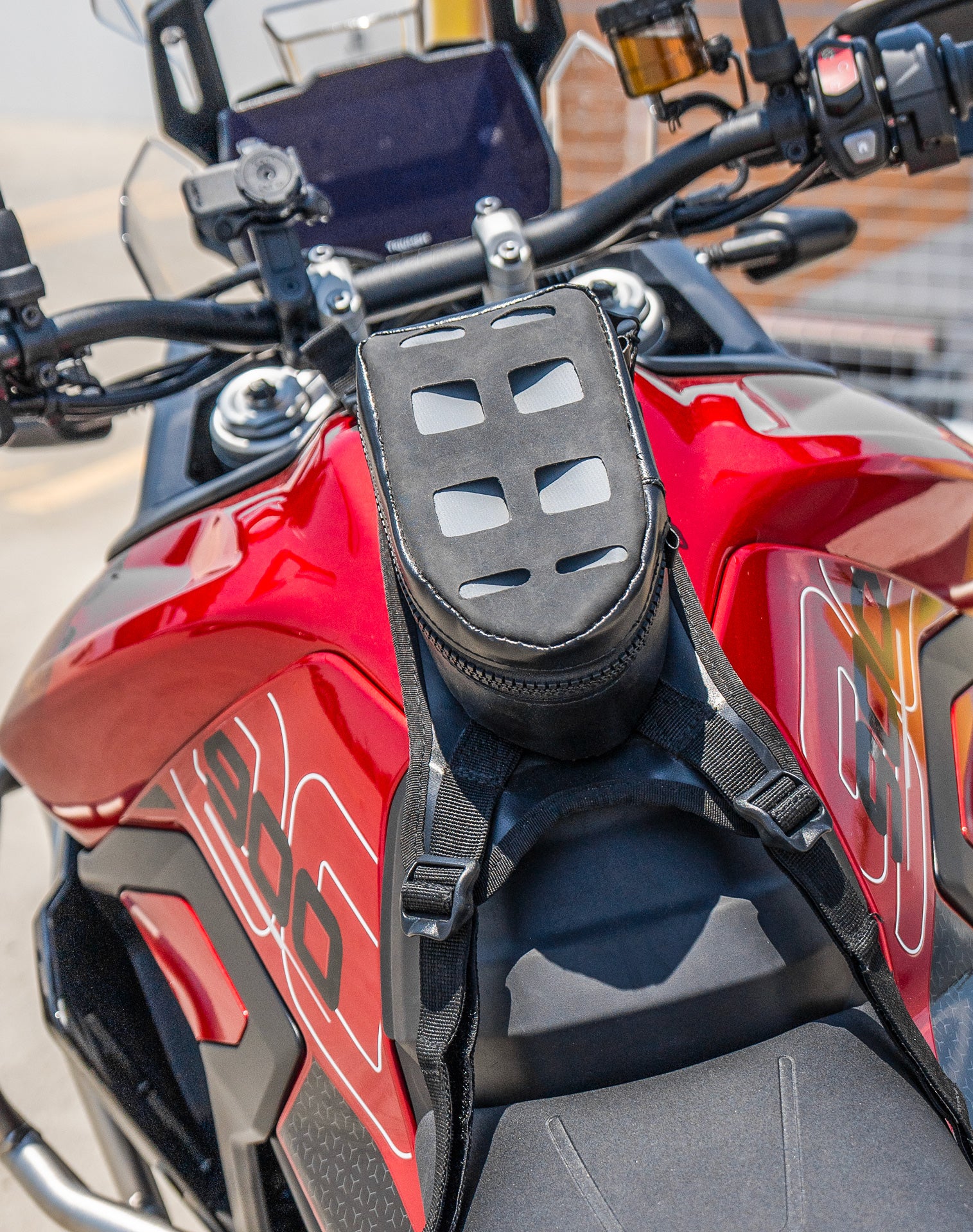 1L - Odyssey Triumph Adventure Touring Tank Bag Lifestyle Vertical