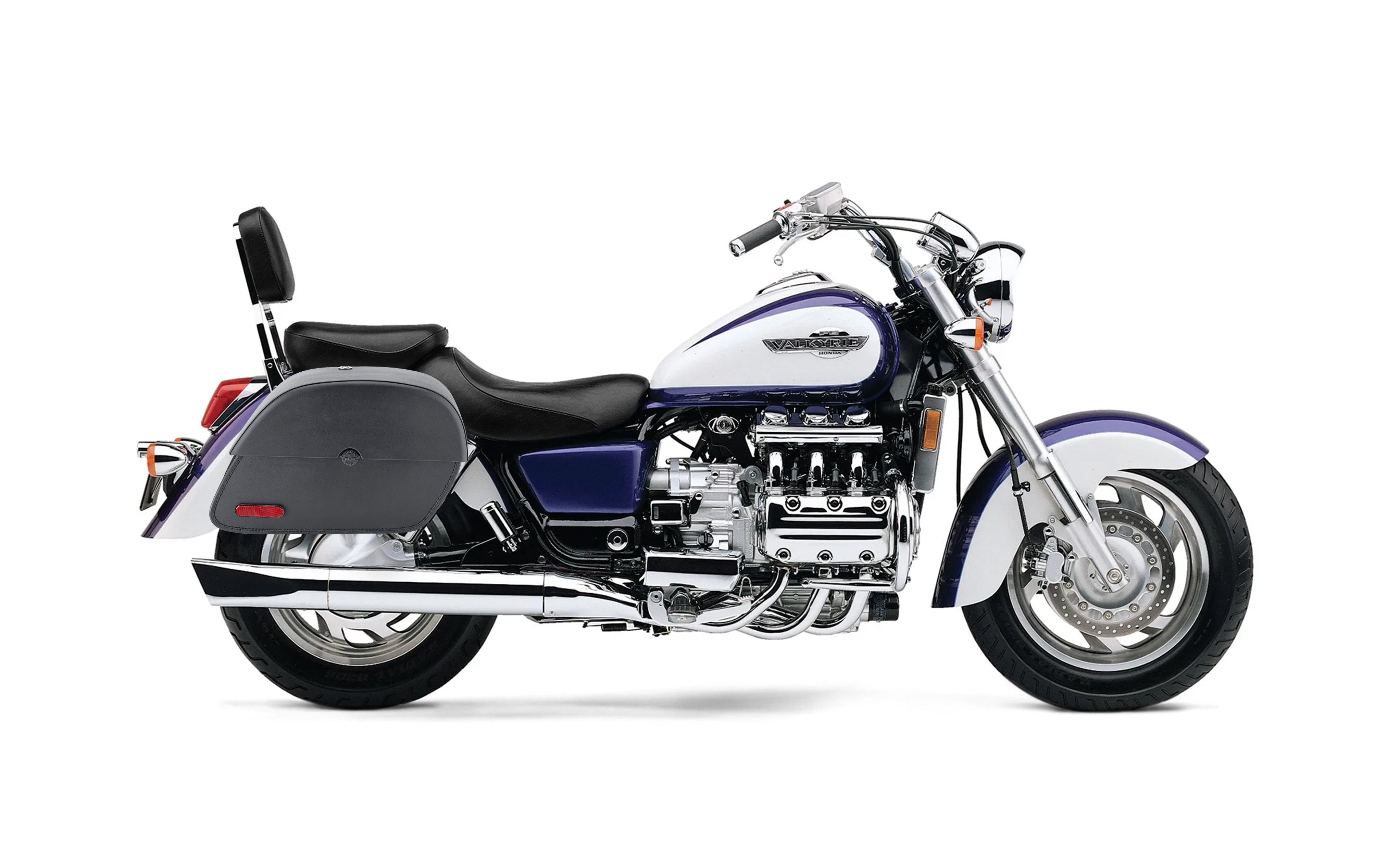 28L - Panzer Medium Honda Valkyrie 1500 Interstate Motorcycle Saddlebags Bag on Bike @expand