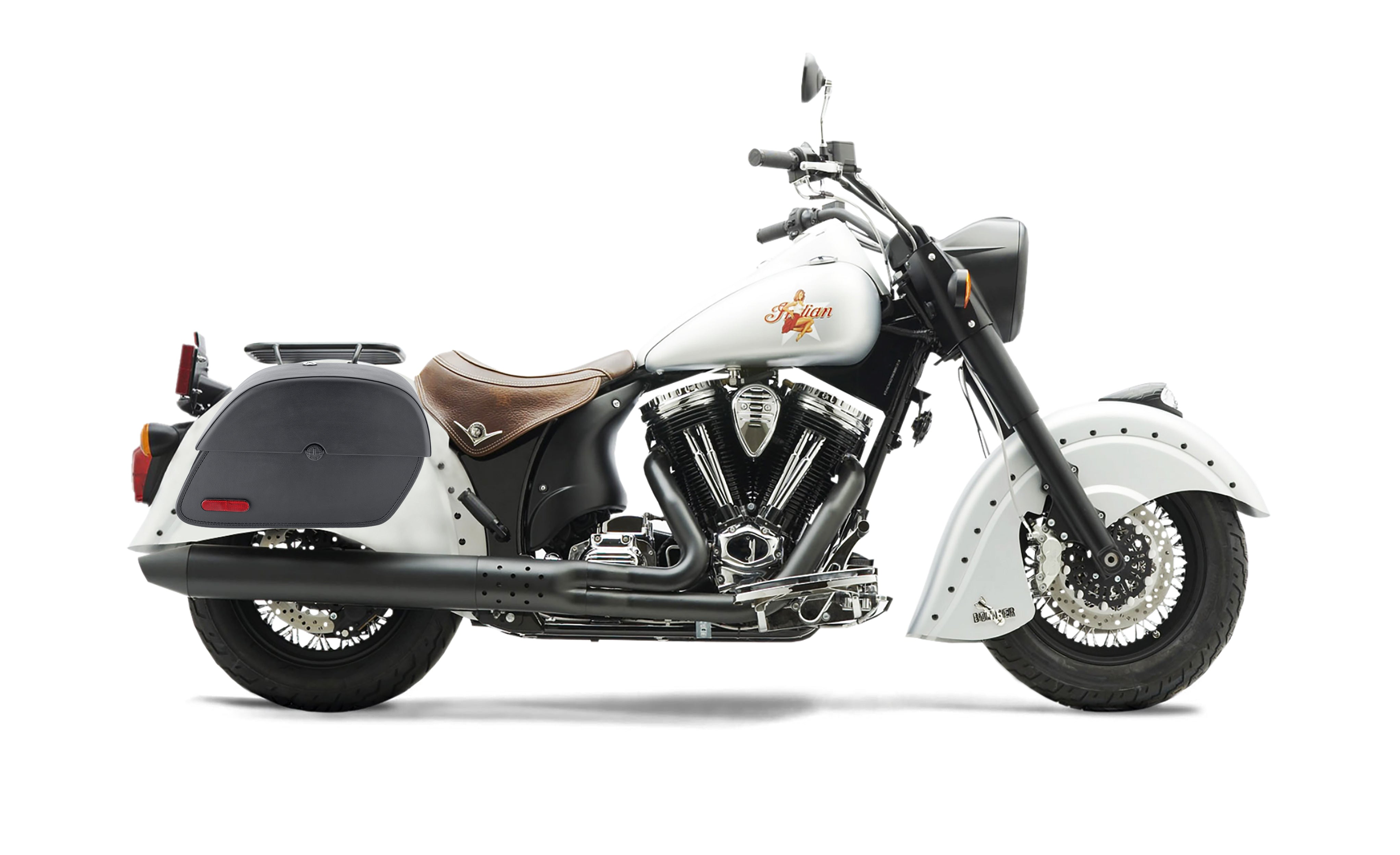 28L - Panzer Medium Indian Chief Bomber Motorcycle Saddlebags Bag on Bike @expand