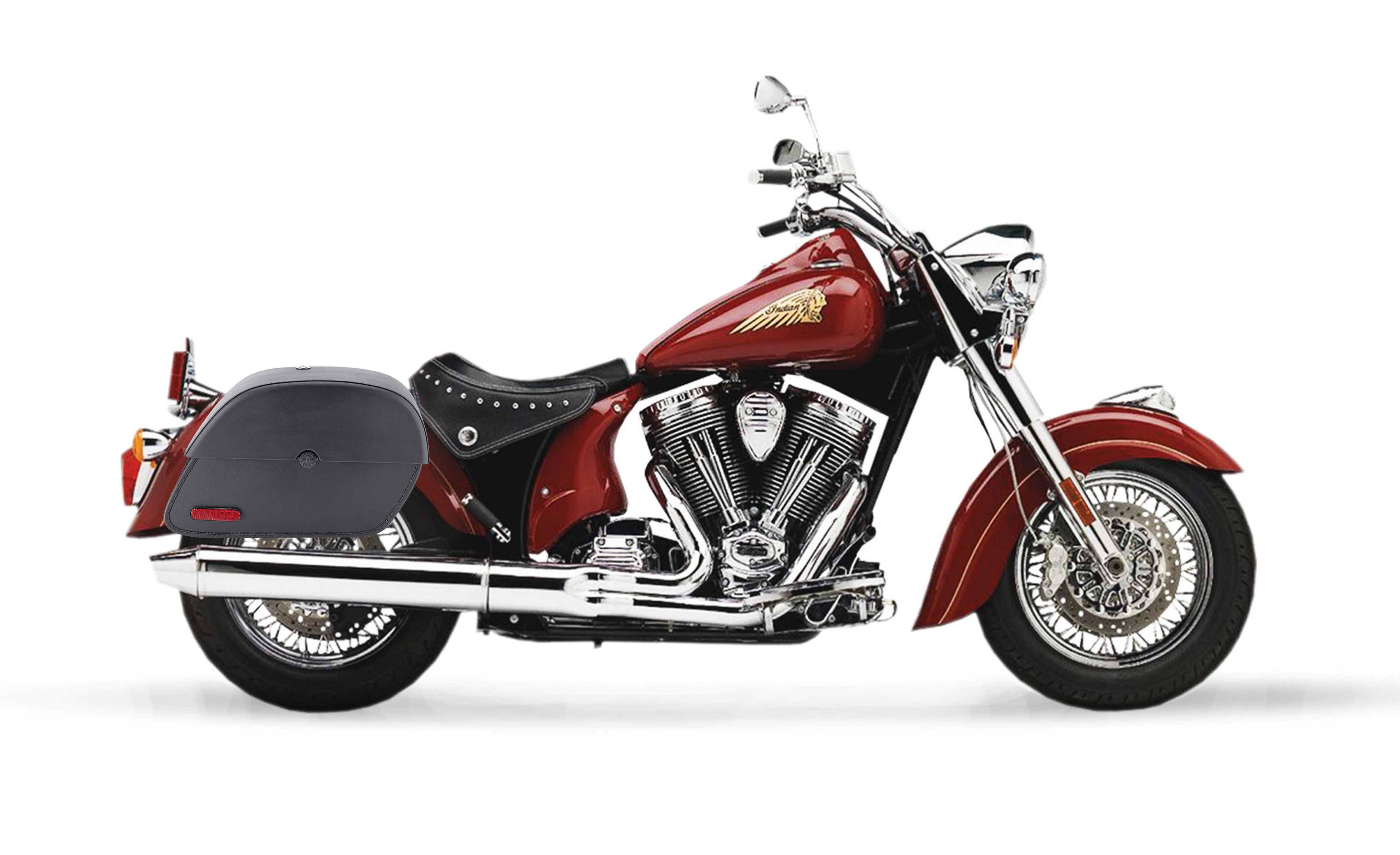 28L - Panzer Medium Indian Chief Standard Motorcycle Saddlebags Bag on Bike @expand