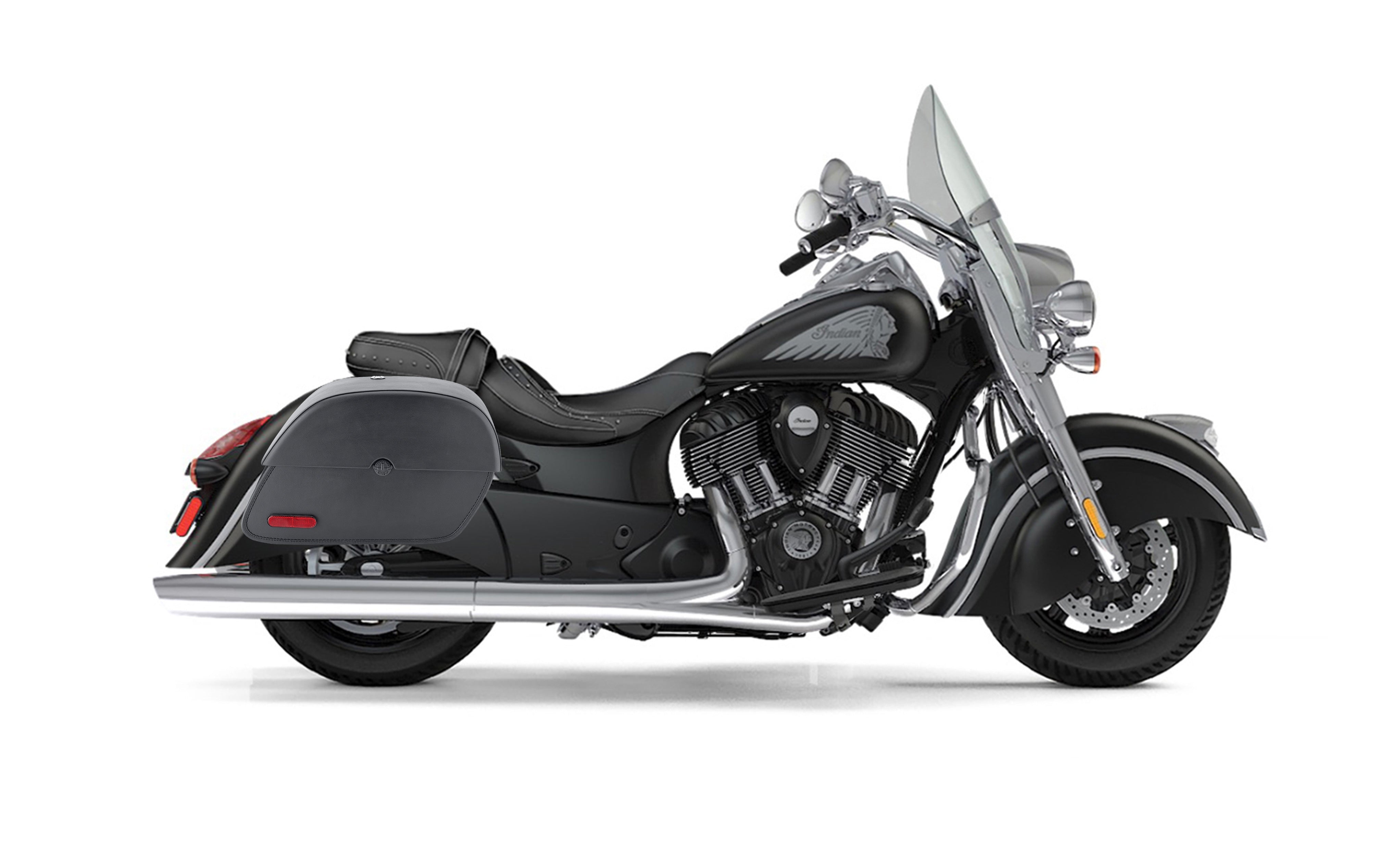 28L - Panzer Medium Indian Springfield Motorcycle Saddlebags Bag on Bike @expand