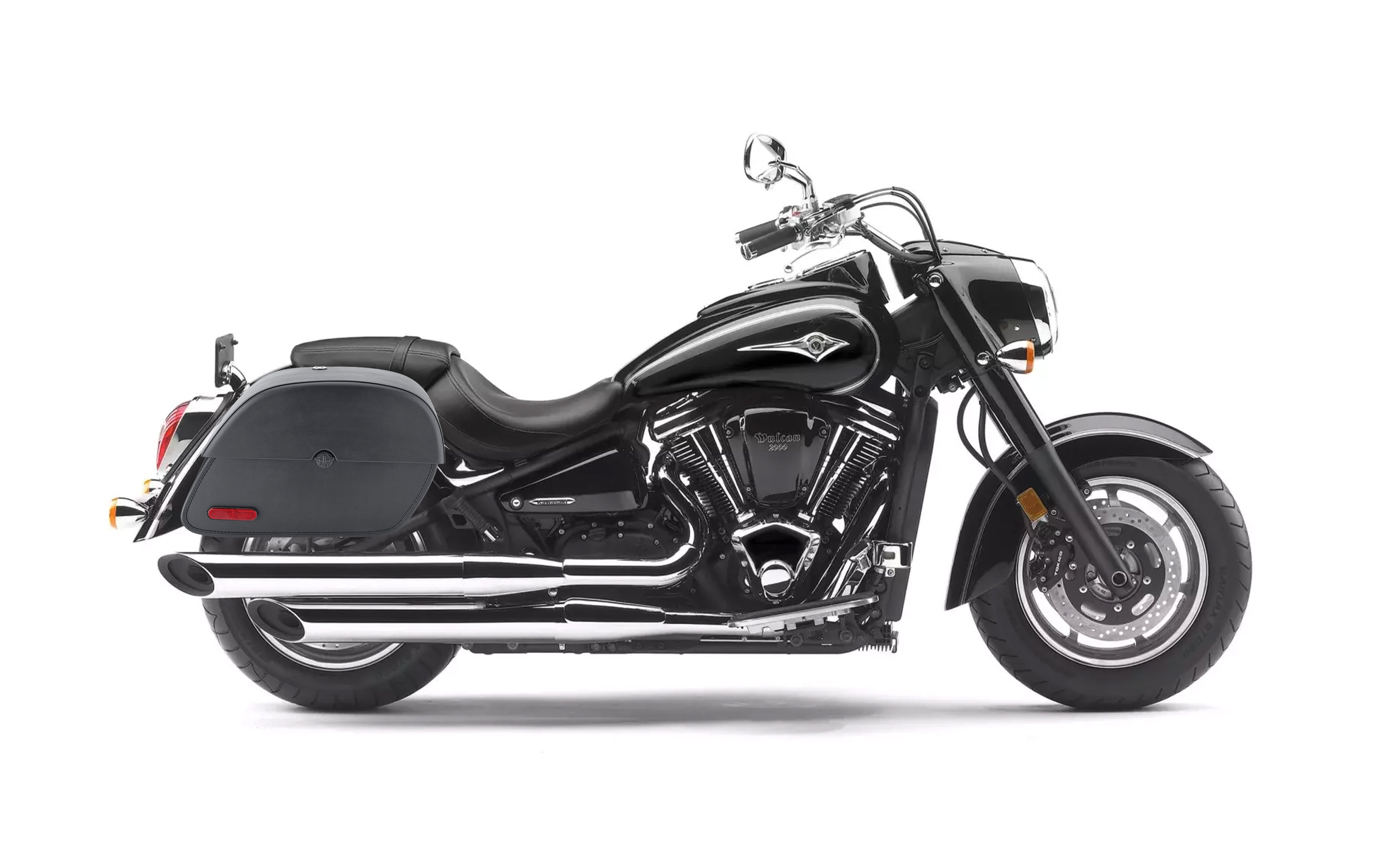 28L - Panzer Medium Kawasaki Vulcan 2000 VN2000 Motorcycle Saddlebags Bag on Bike @expand