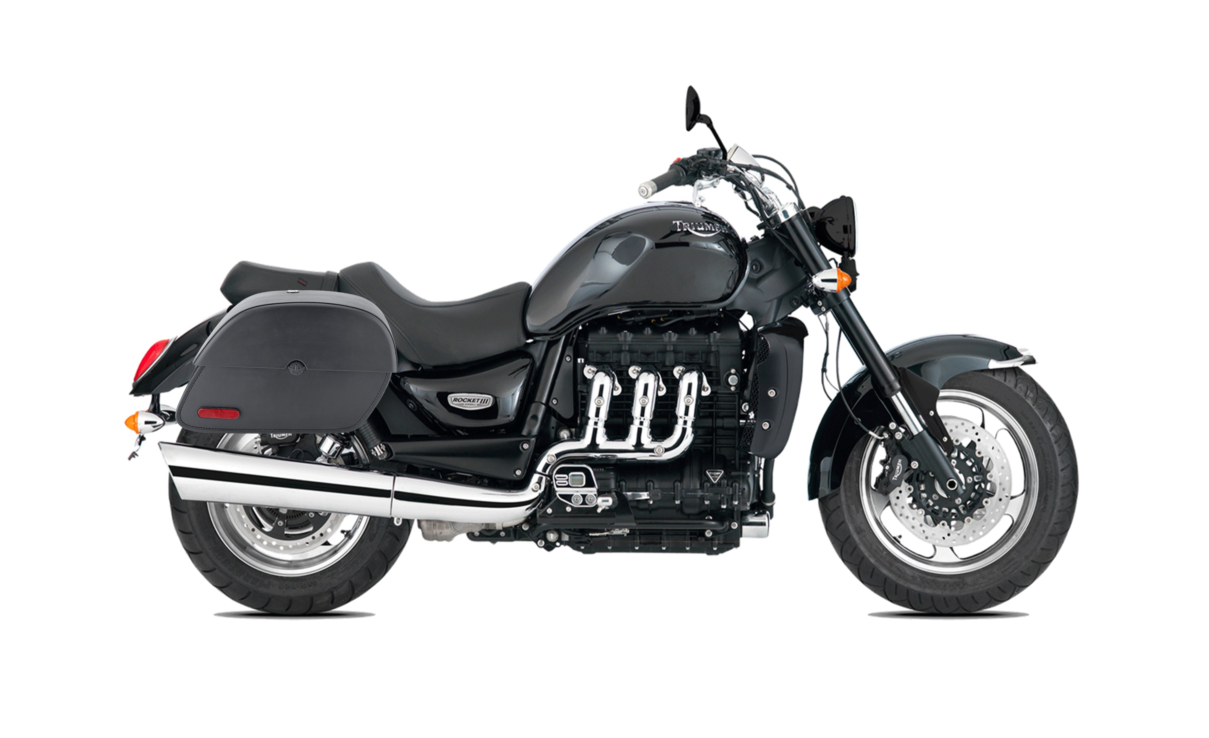 28L - Panzer Medium Triumph Rocket III Roadster Motorcycle Saddlebags Bag on Bike @expand