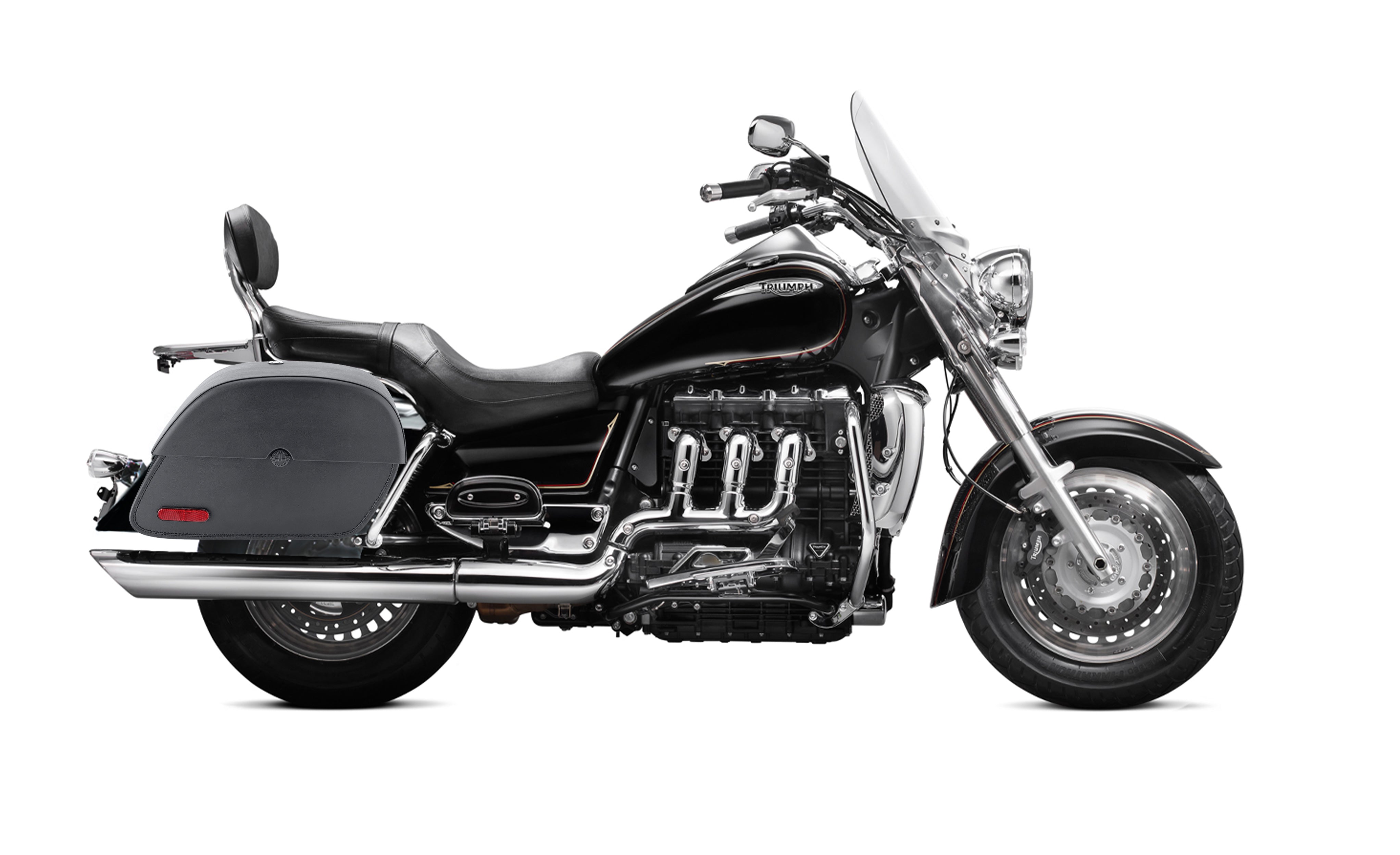 28L - Panzer Medium Triumph Rocket III Touring Motorcycle Saddlebags Bag on Bike @expand