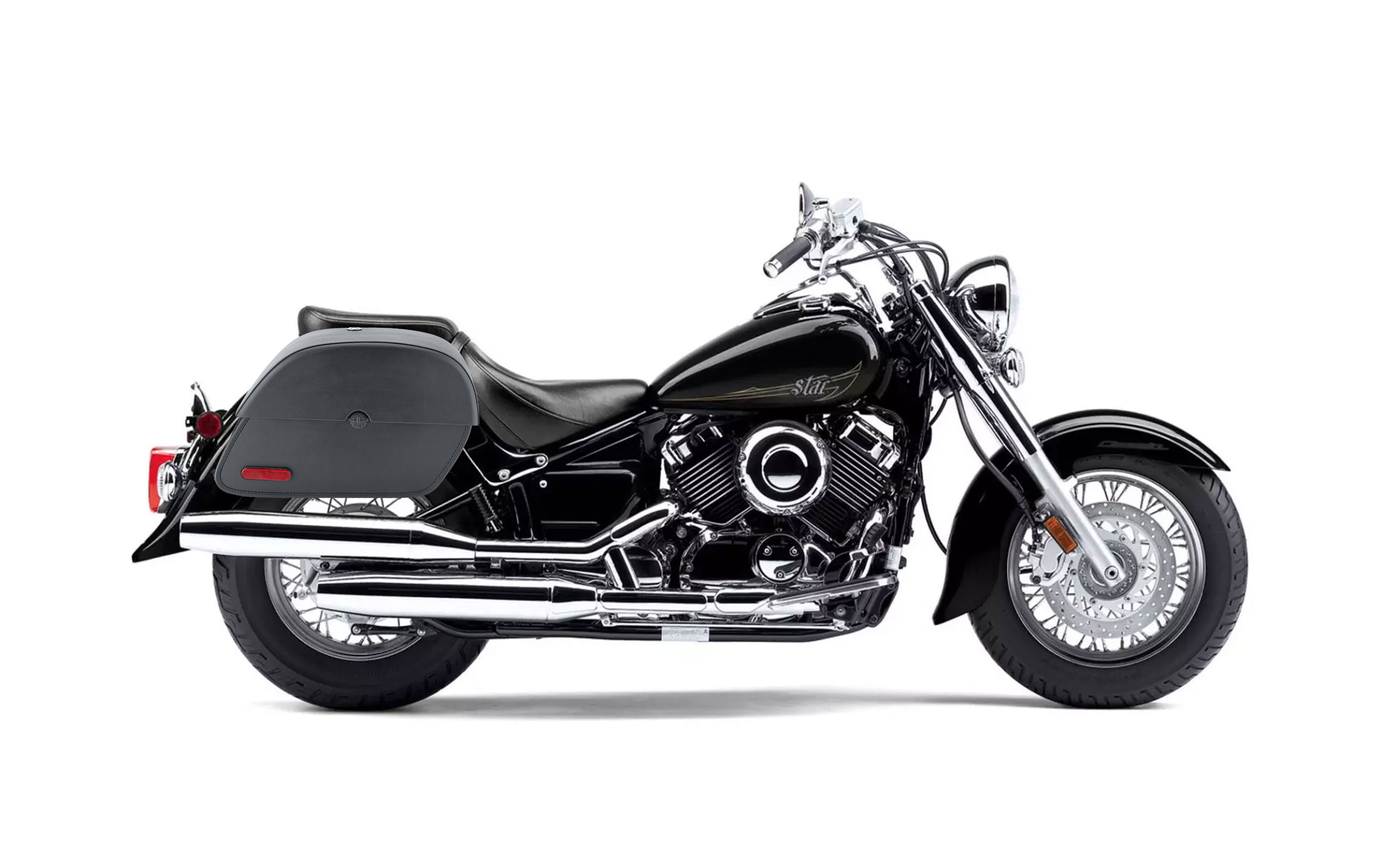 28L - Panzer Medium Yamaha V Star 650 Classic XVS65A Motorcycle Saddlebags Bag on Bike @expand