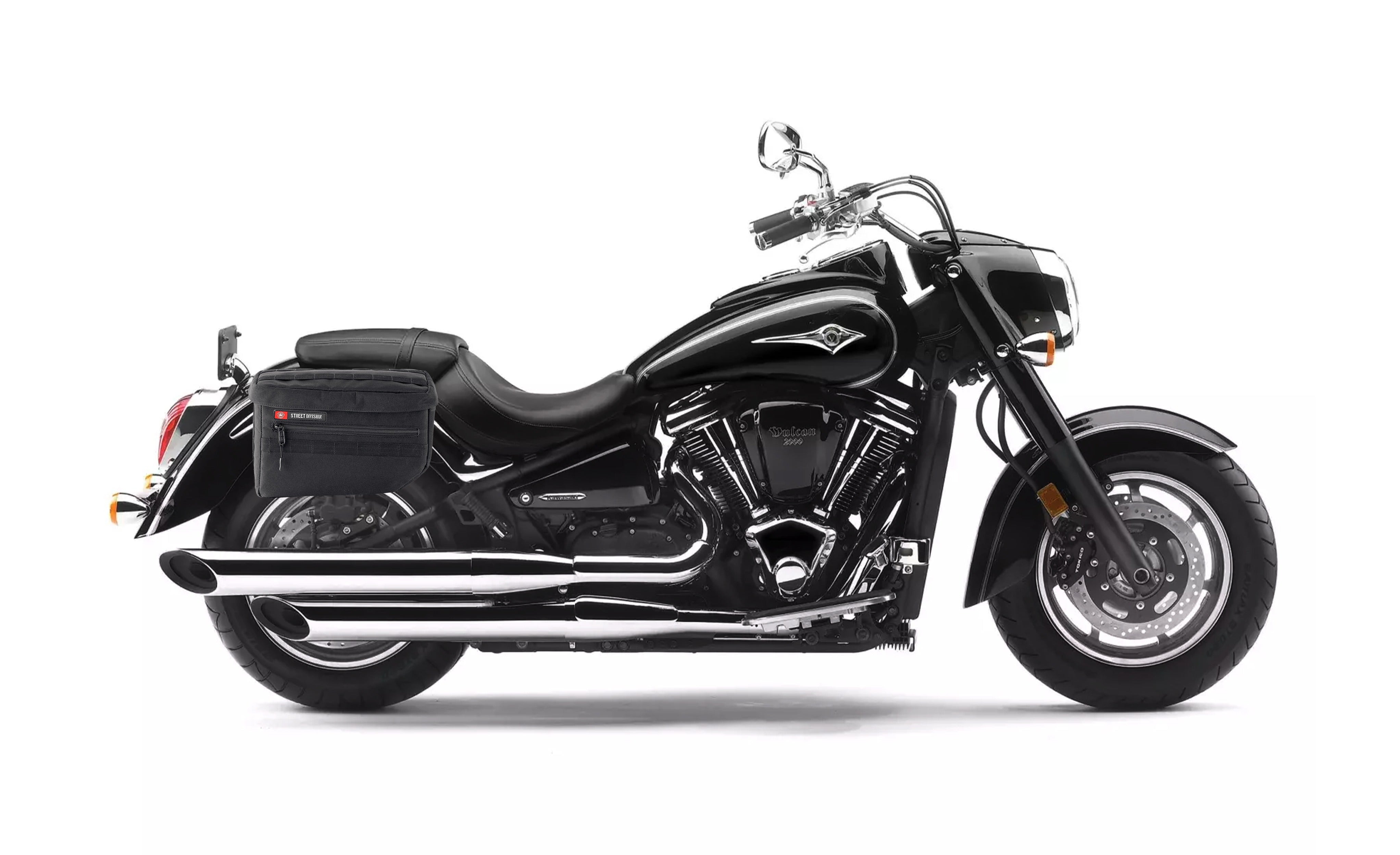 18L - Patriot Medium Kawasaki Vulcan 2000 VN2000 Motorcycle Throw Over Saddlebags Bag on Bike @expand