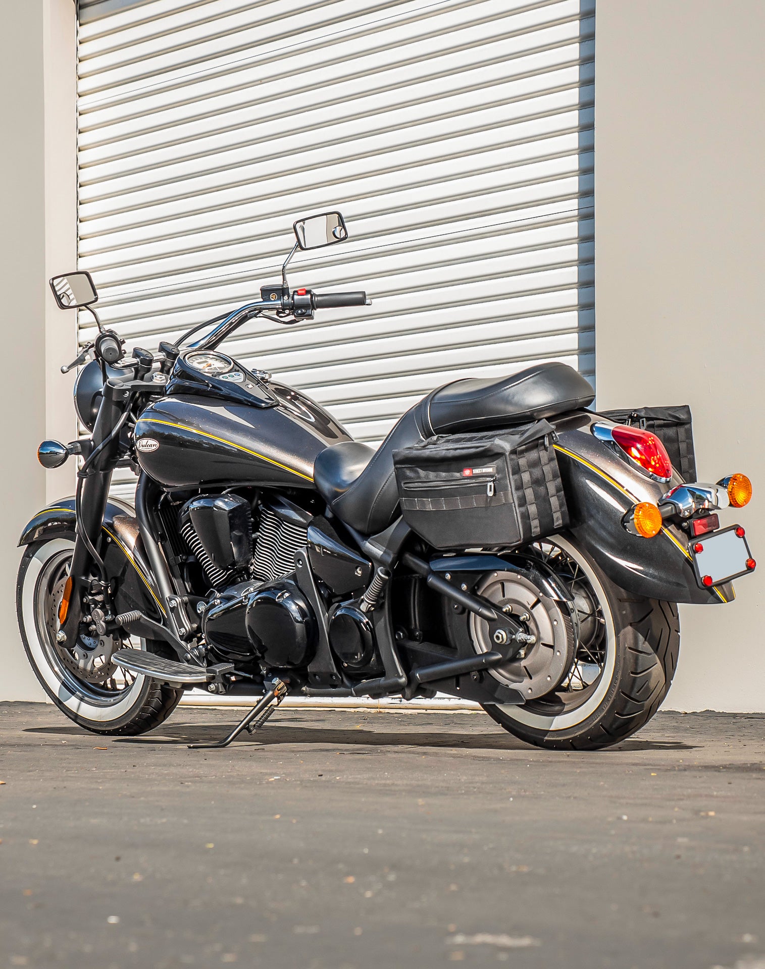 18L - Patriot Large Kawasaki Vulcan 900 Classic VN900 Motorcycle Throw Over Saddlebags v1