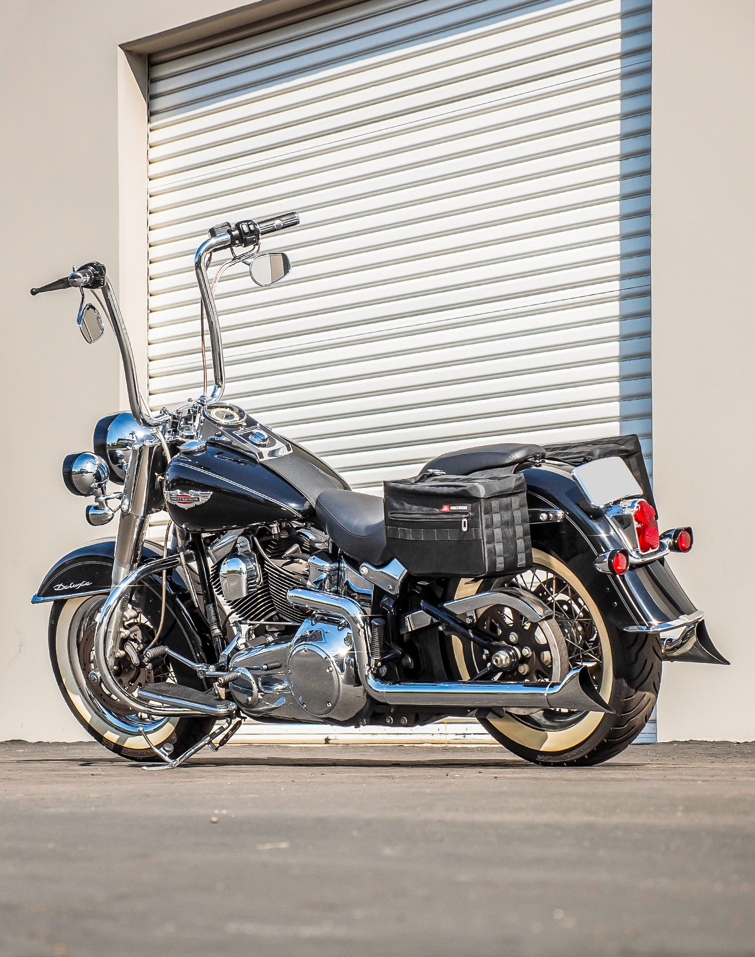 27L - Patriot Large Motorcycle Throw Over Saddlebags for Harley Softail Deluxe FLSTN/I v1