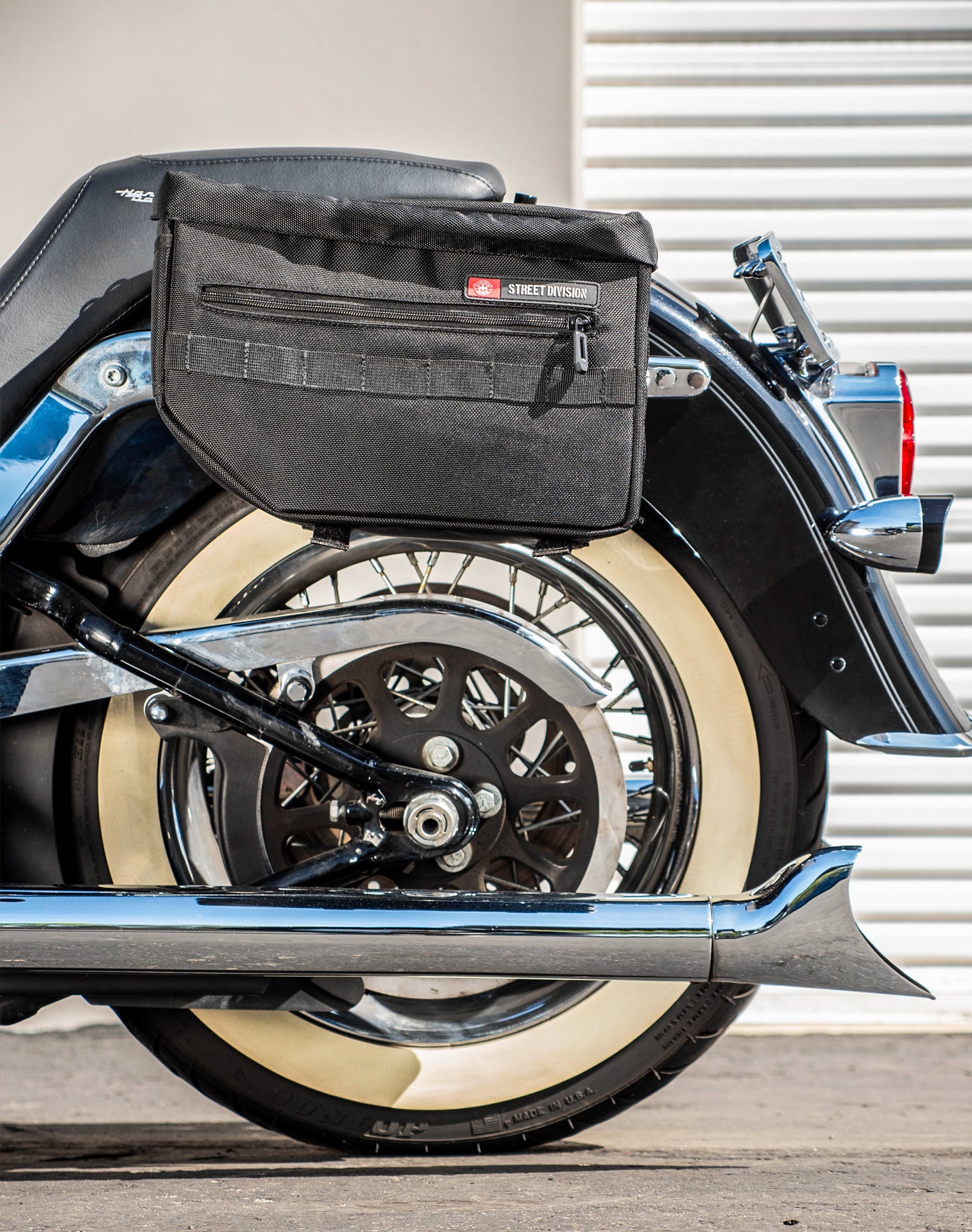 27L - Patriot Large Motorcycle Throw Over Saddlebags for Harley Softail Deluxe FLSTN/I v2