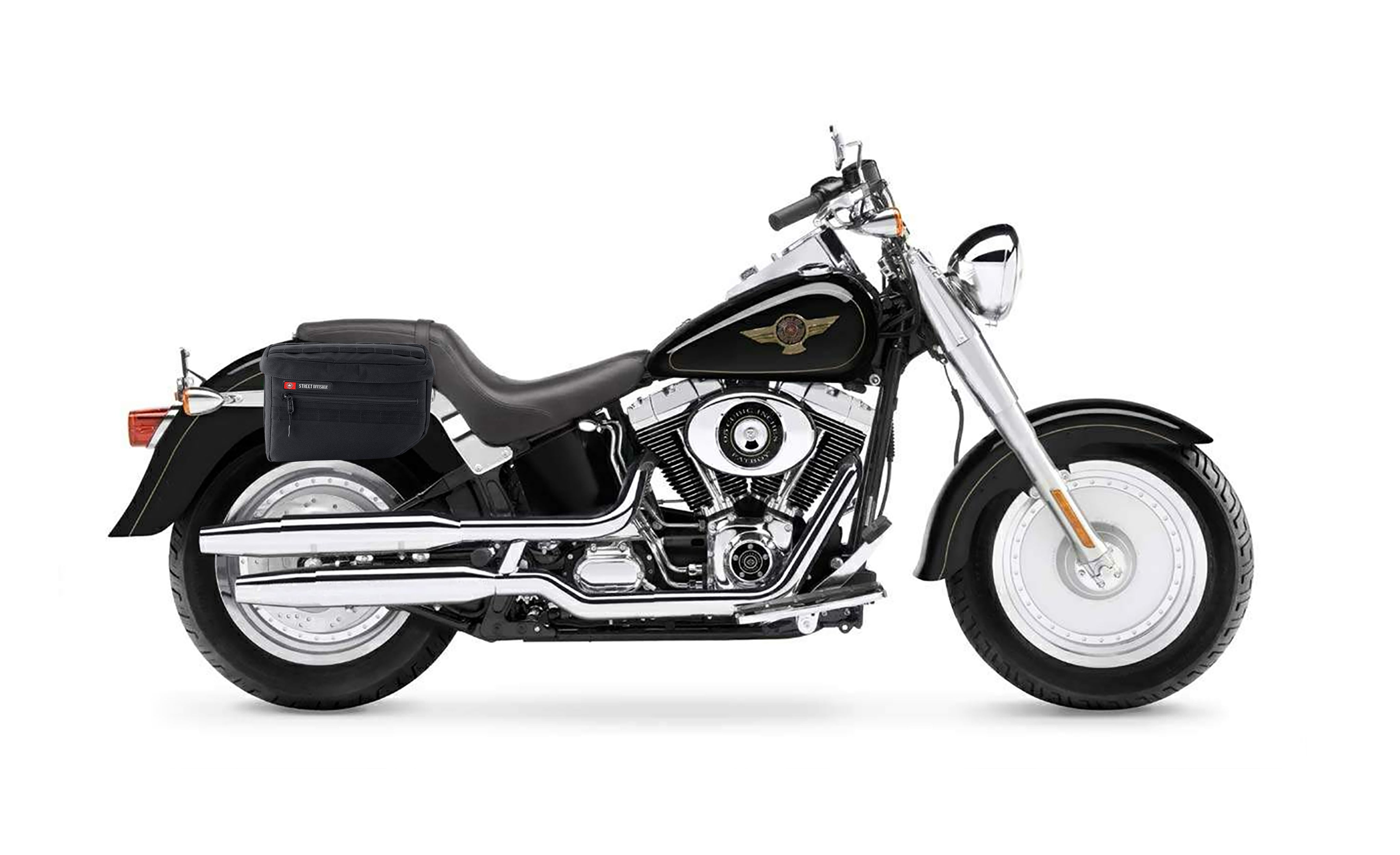 18L - Patriot Medium Motorcycle Throw Over Saddlebags for Harley Softail Fatboy FLSTF/I @expand