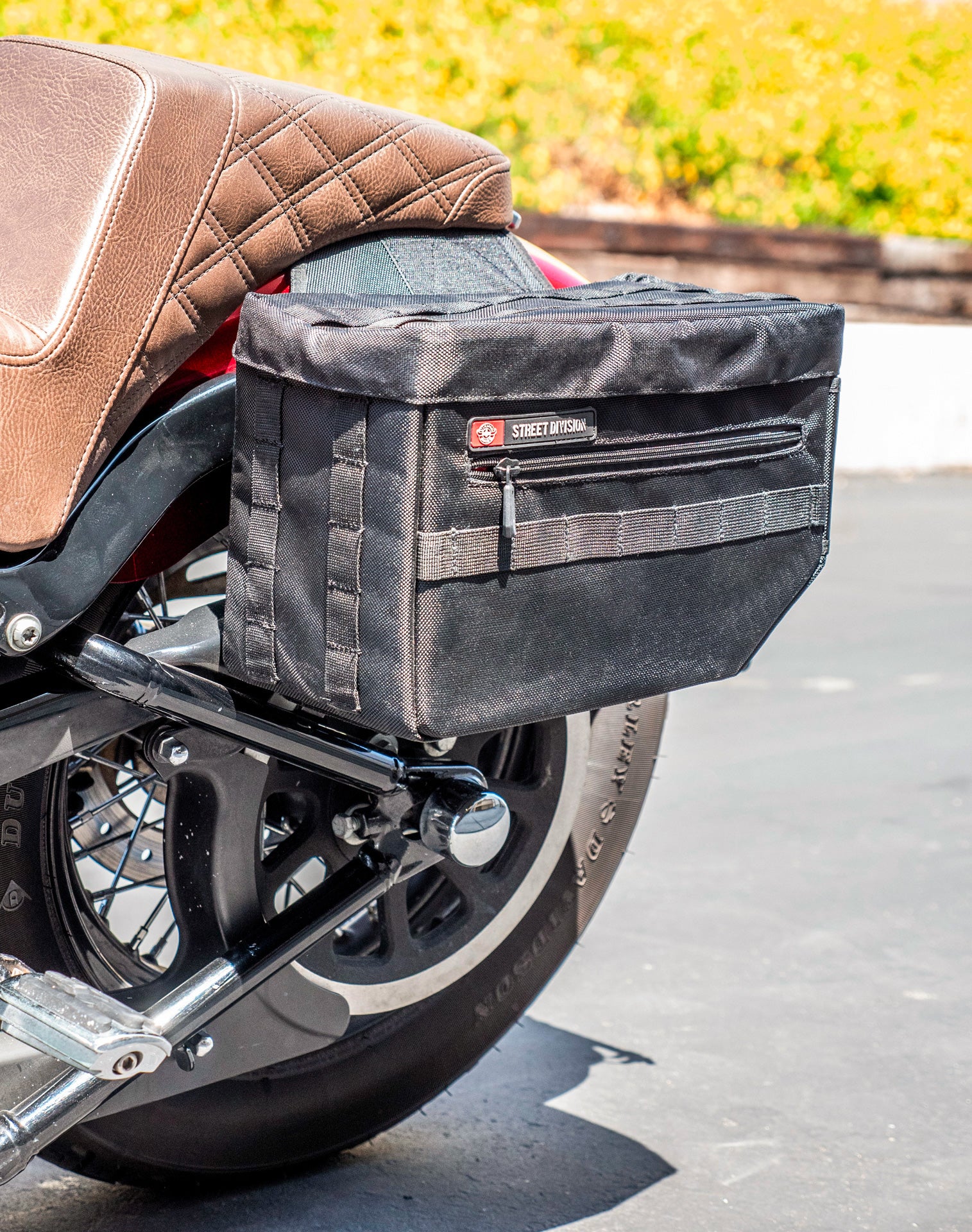 18L - Patriot Large Motorcycle Throw Over Saddlebags for Harley Softail Slim FLS v2