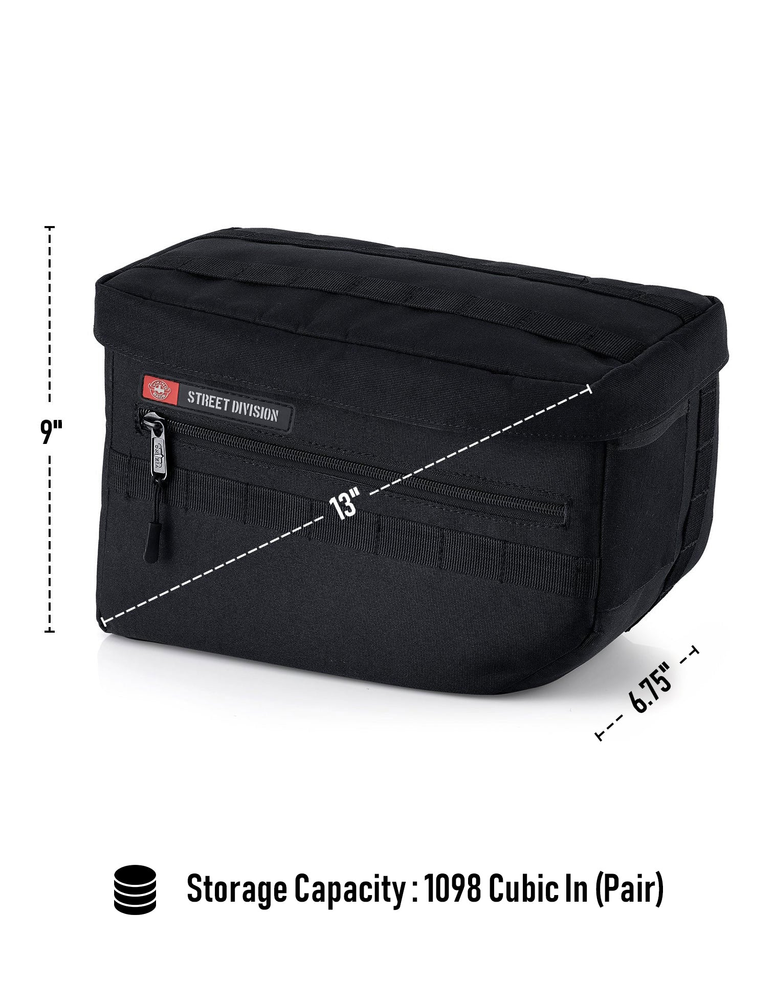 18L - Patriot Large Kawasaki Vulcan 500 EN500 Motorcycle Throw Over Saddlebags Storage Capacity