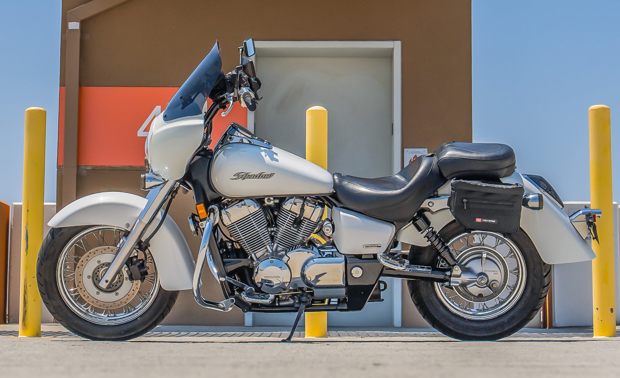 8L - Patriot Small Honda Shadow 750 Aero Throw Over Saddlebags @expand