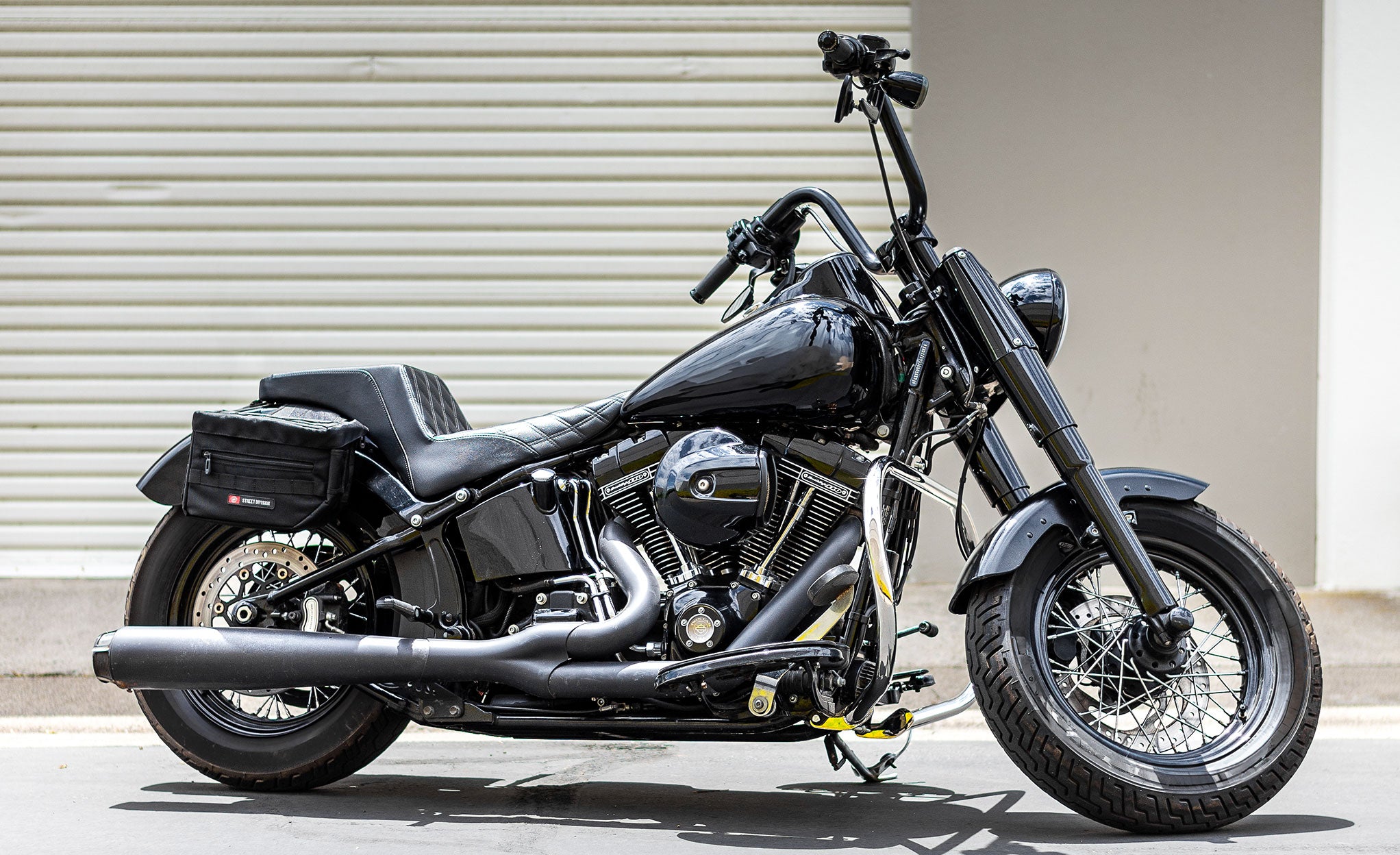 8L - Patriot Small Motorcycle Throw Over Saddlebags for Harley Softail Slim FLS @expand