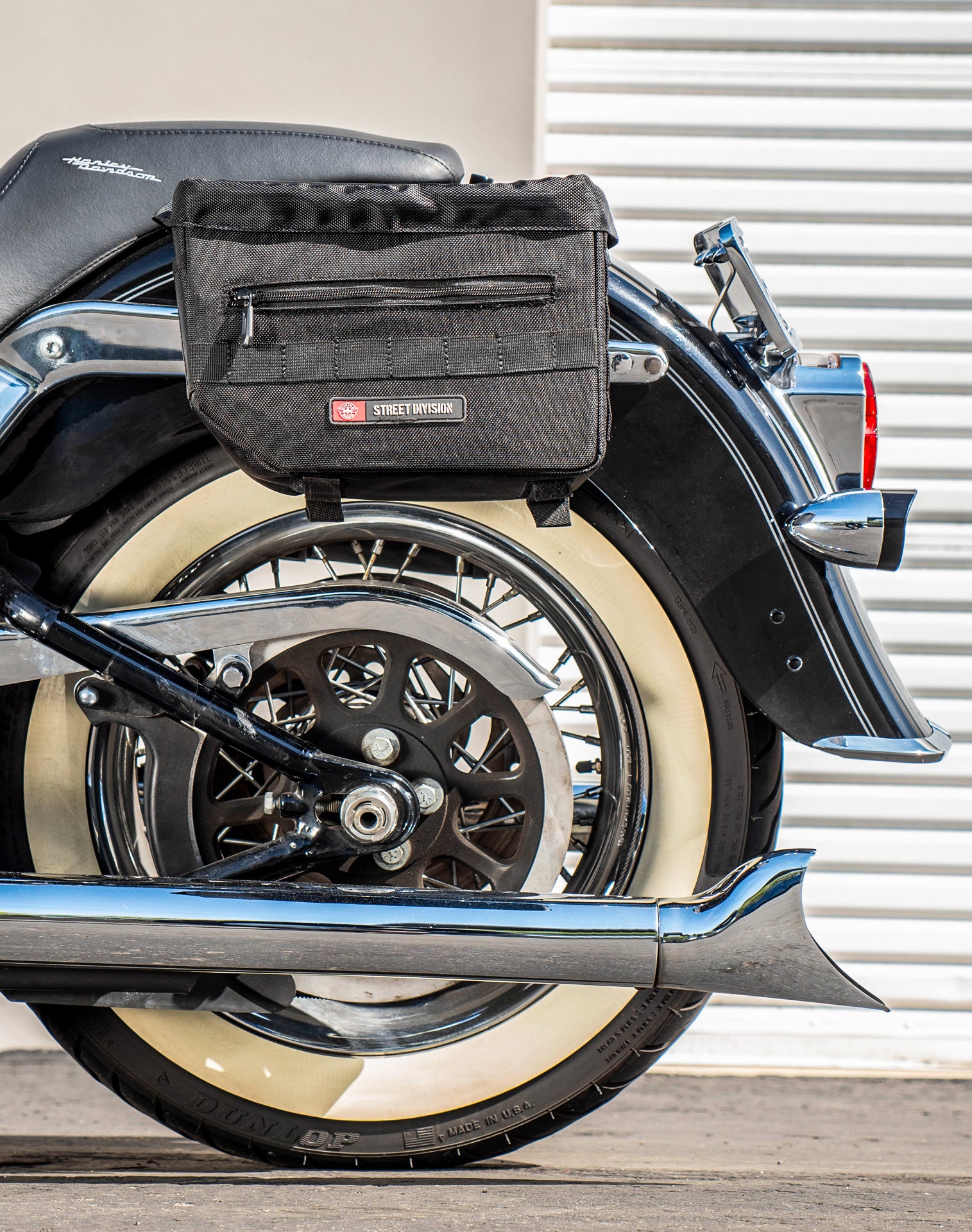 8L - Patriot Small Motorcycle Throw Over Saddlebags for Harley Softail Deluxe FLSTN/I v2