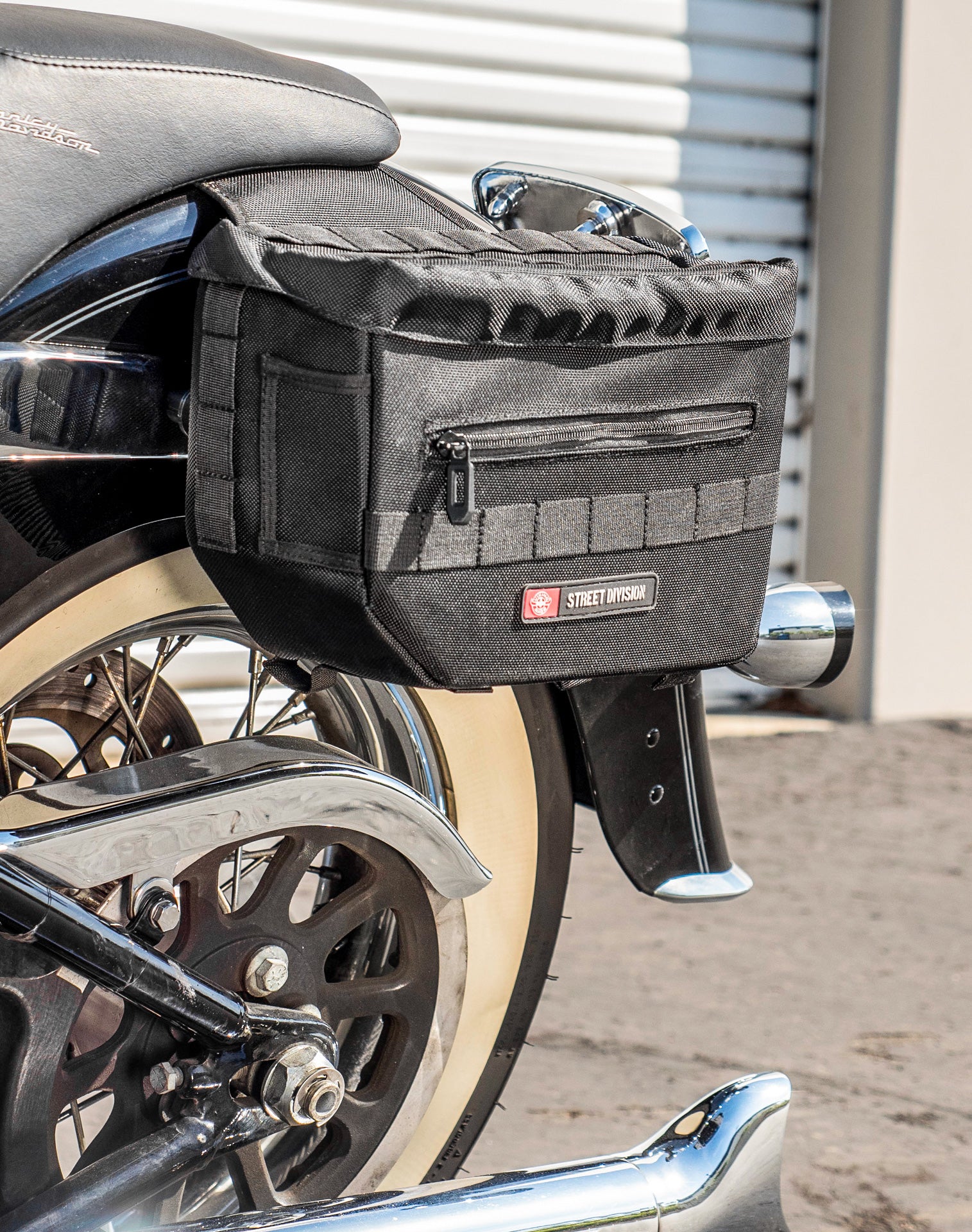 8L - Patriot Small Motorcycle Throw Over Saddlebags for Harley Softail Deluxe FLSTN/I v3