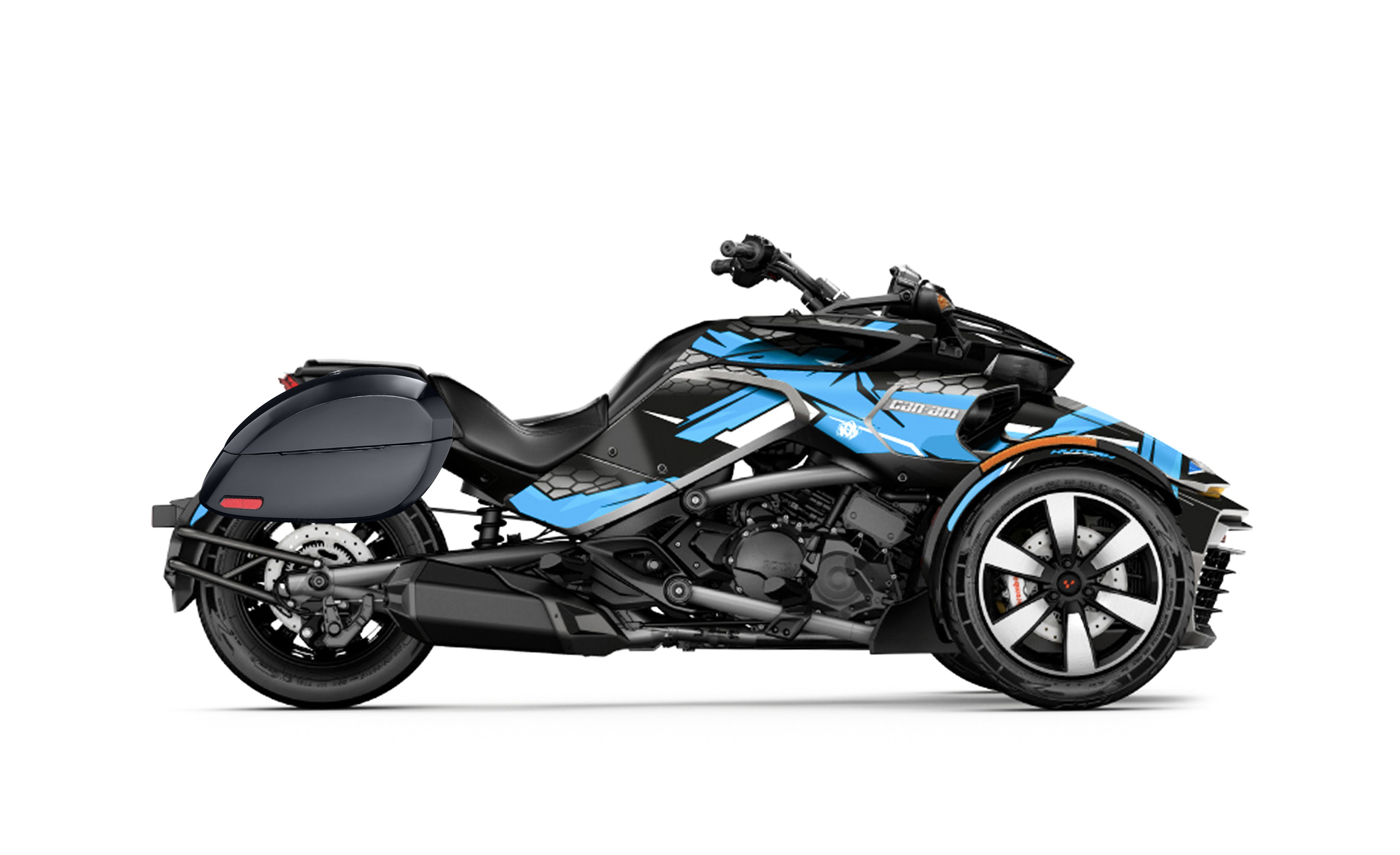 28L - Phantom Large CAN AM Spyder F3 Painted Motorcycle Hard Saddlebags Bag on Bike @expand