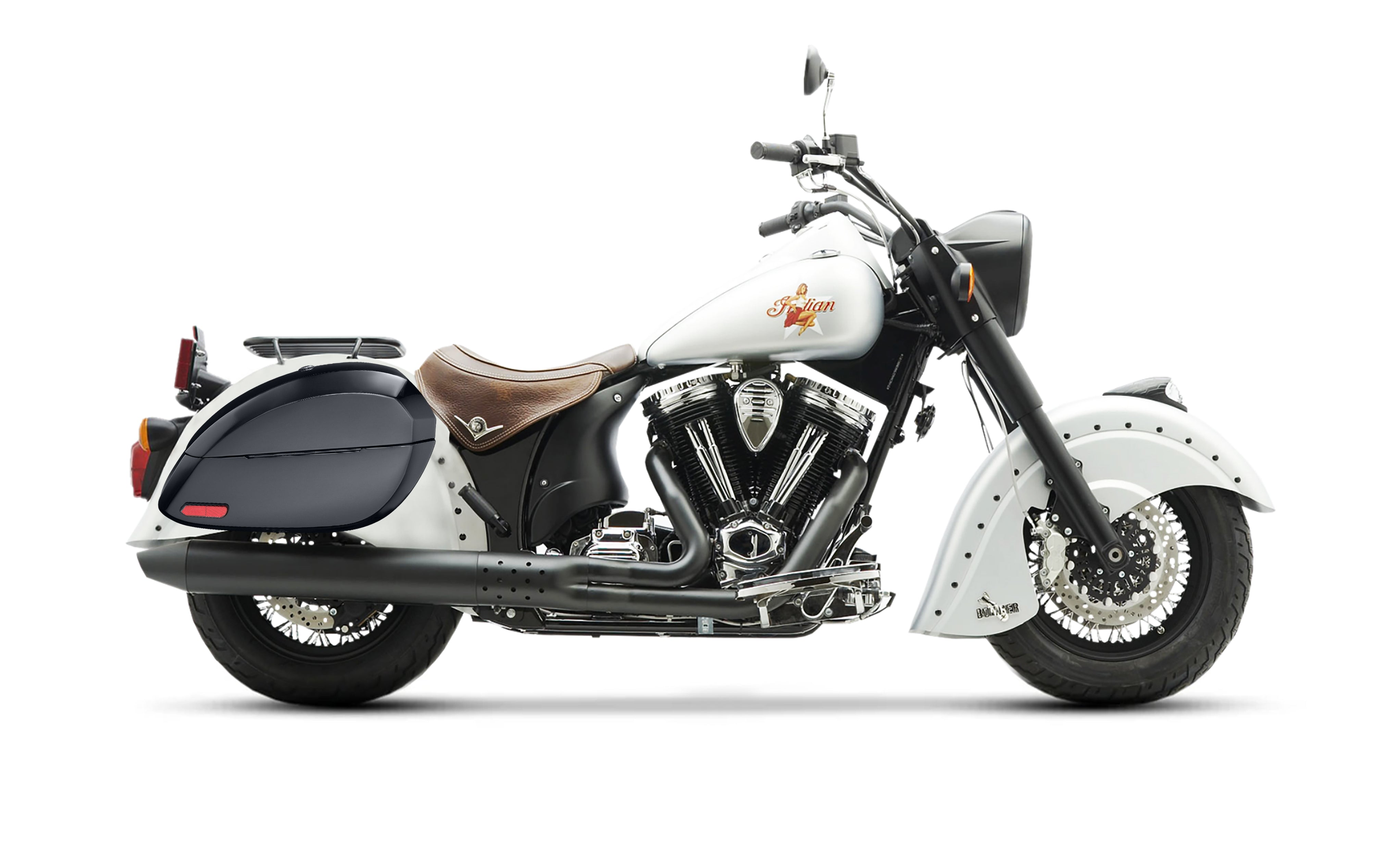 28L - Phantom Large Indian Chief Bomber Painted Motorcycle Hard Saddlebags Bag on Bike @expand