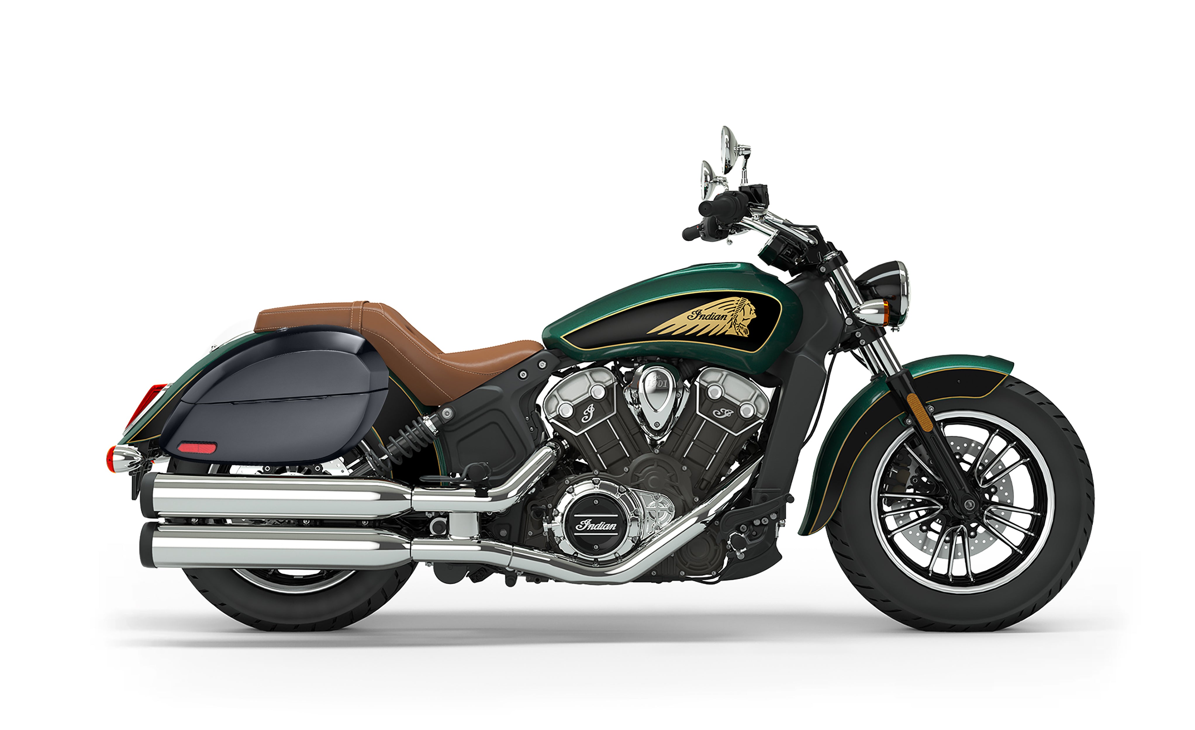 28L - Phantom Large Indian Scout Painted Motorcycle Hard Saddlebags Bag on Bike @expand