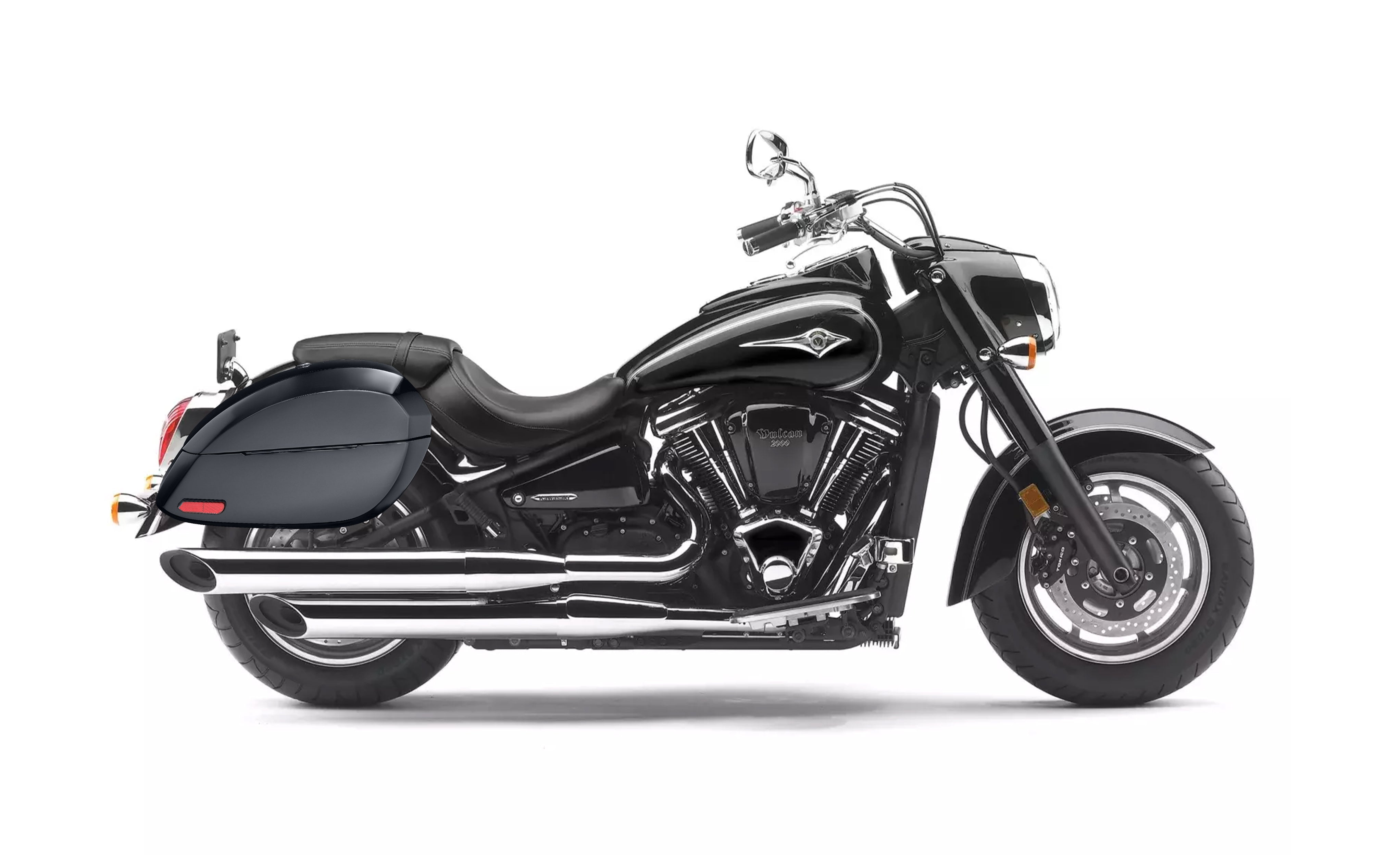 28L - Phantom Large Kawasaki Vulcan 2000 VN2000 Painted Motorcycle Hard Saddlebags Bag on Bike @expand