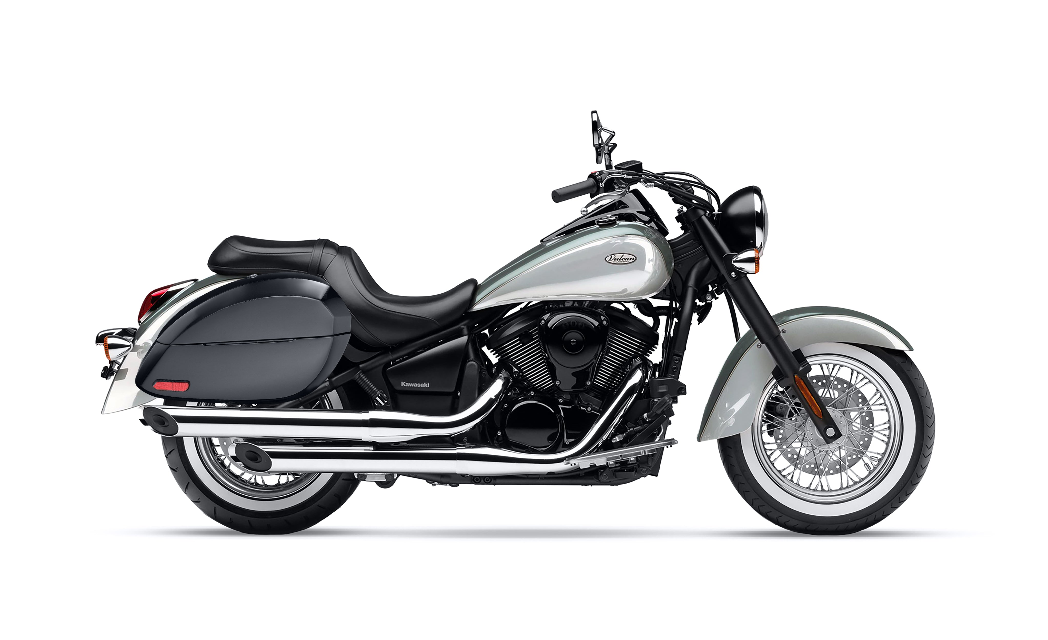 28L - Phantom Large Kawasaki Vulcan 900 Classic VN900 Painted Motorcycle Hard Saddlebags Bag on Bike @expand