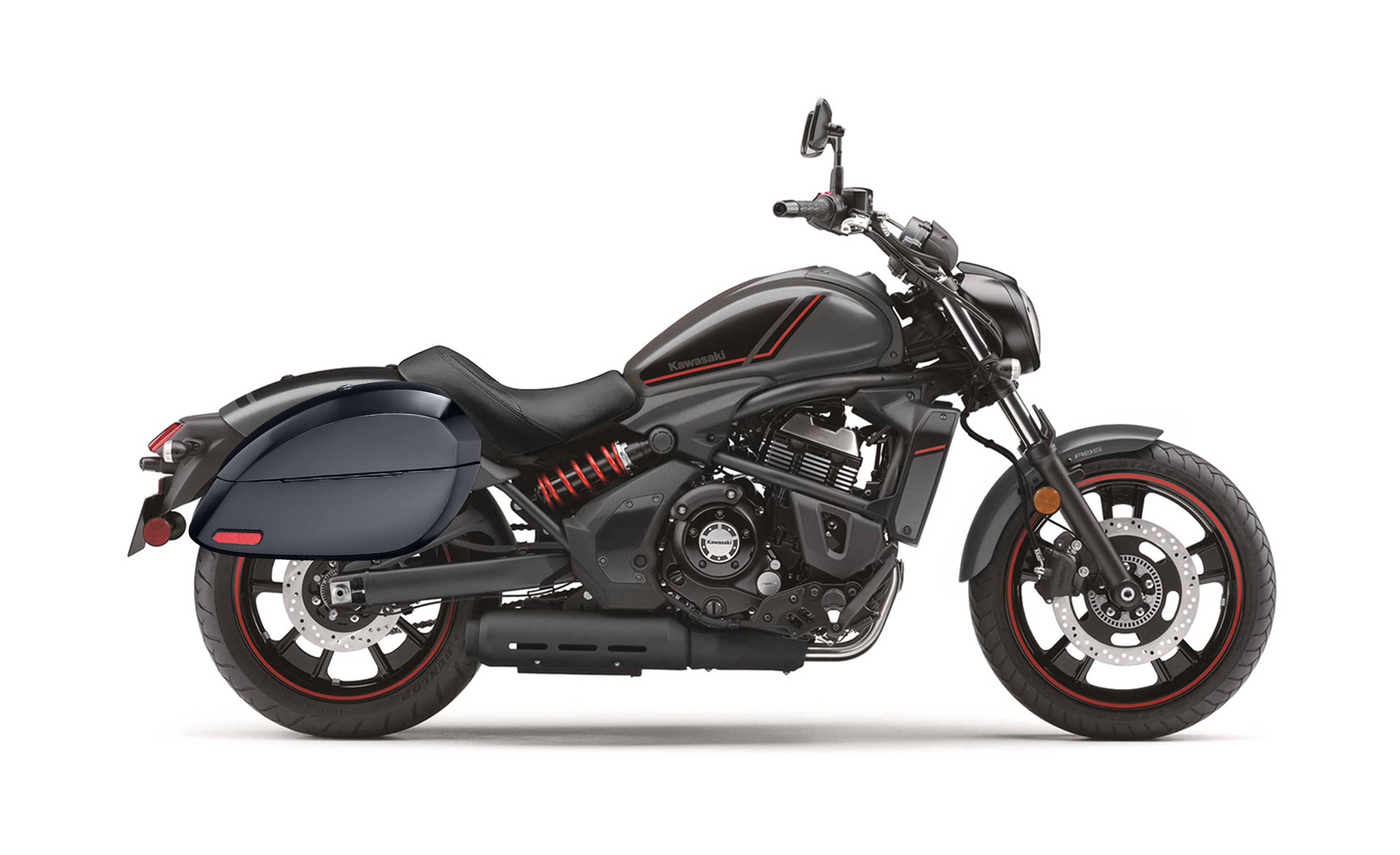 28L - Phantom Large Kawasaki Vulcan S VN650 Painted Motorcycle Hard Saddlebags Bag on Bike @expand