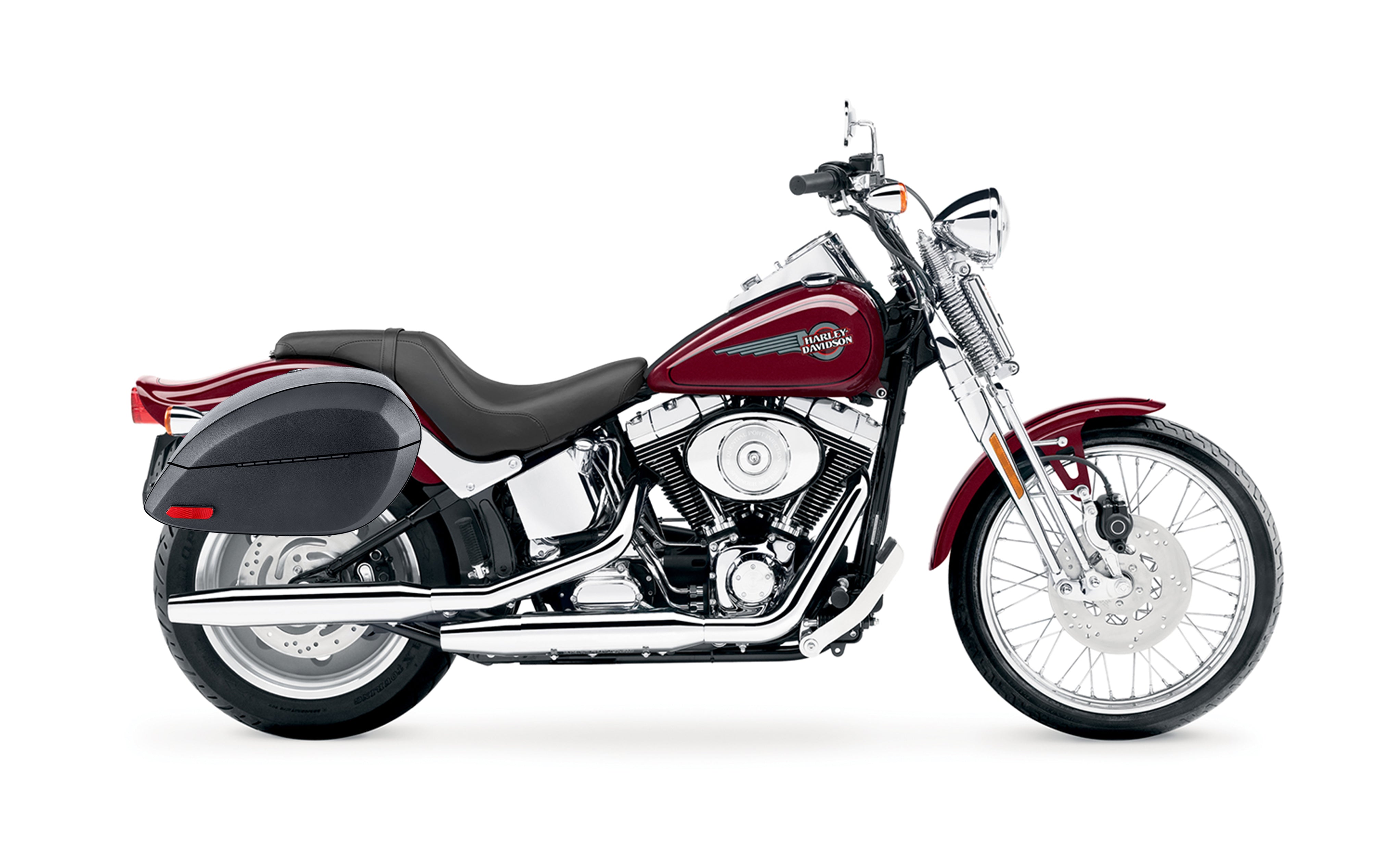 viking-phantom-large-leather-wrapped-motorcycle-hard-saddlebags-for-harley-softail-springer-fxsts-i Bag on Bike @expand