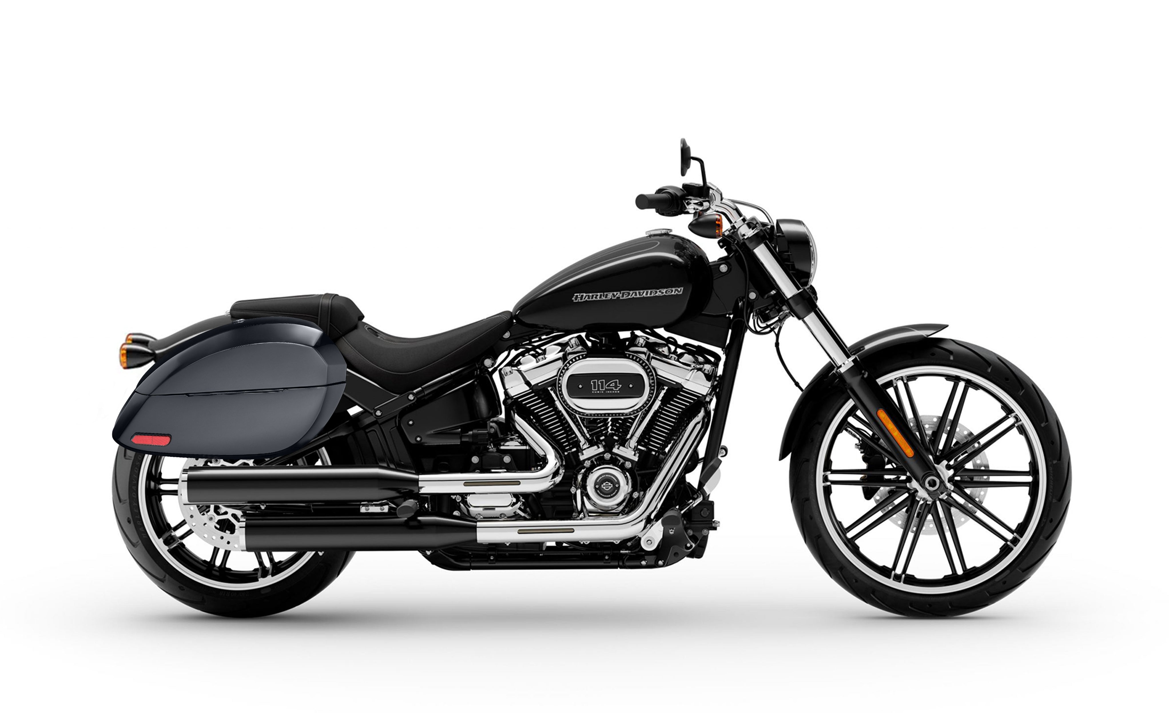 28L - Phantom Large Painted Motorcycle Hard Saddlebags For Harley Softail Breakout FXBR/S Bag on Bike @expand