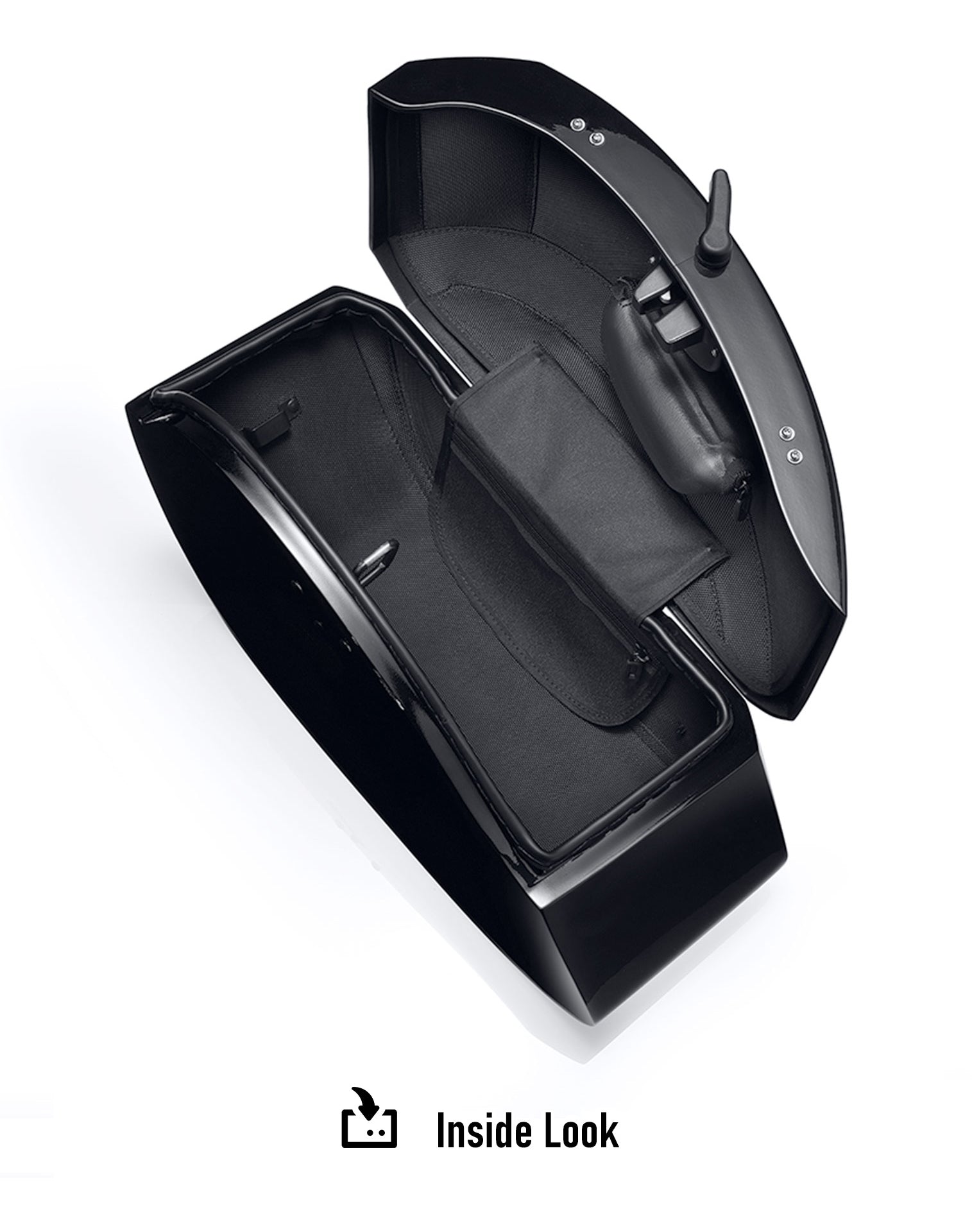 28L - Phantom Large Painted Motorcycle Hard Saddlebags For Harley Softail Low Rider S FXLRS Inside Look