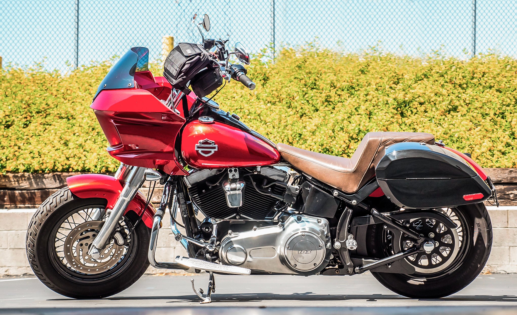 28L - Phantom Large Painted Motorcycle Hard Saddlebags For Harley Softail Slim FLS @expand