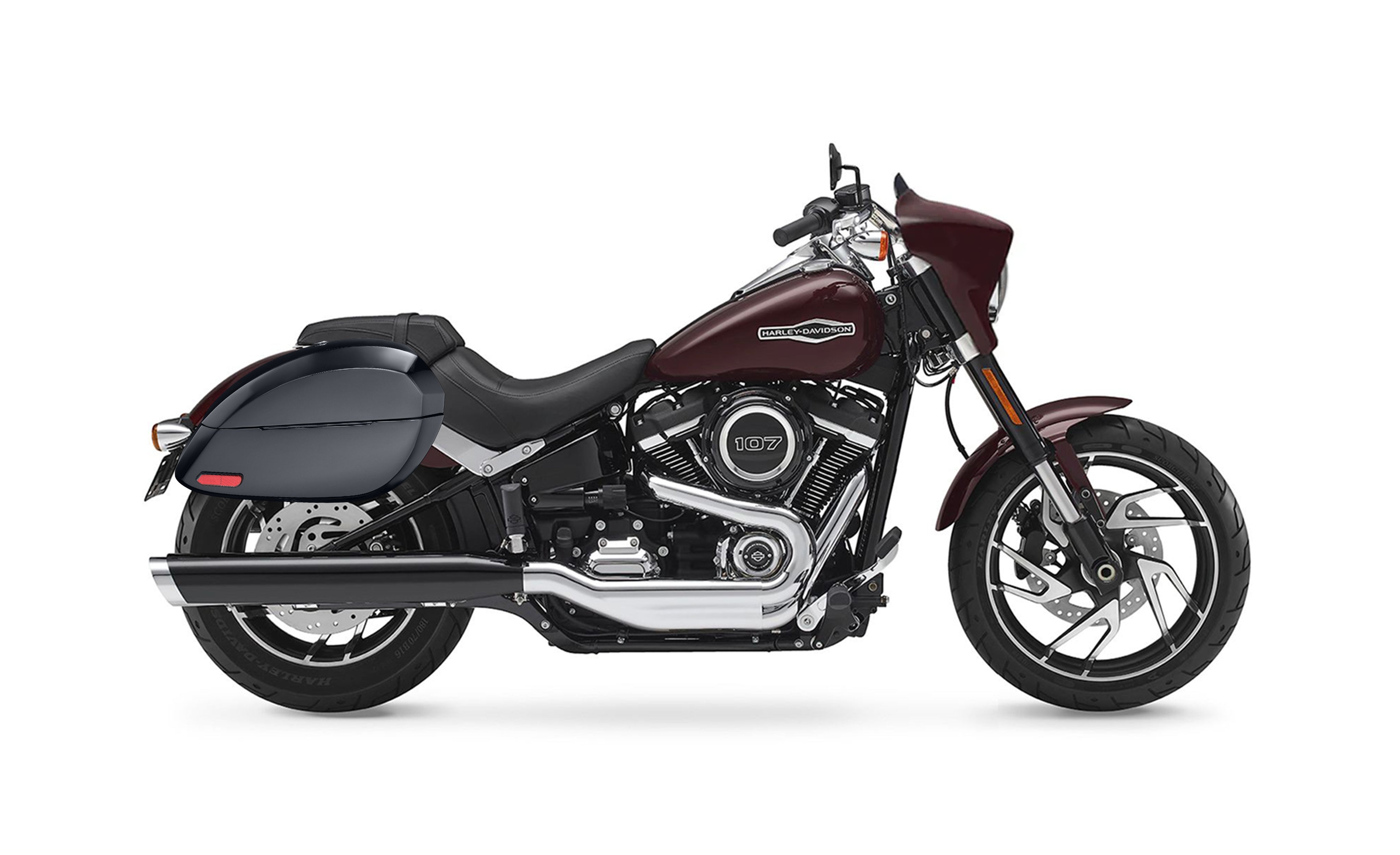 28L - Phantom Large Painted Motorcycle Hard Saddlebags For Harley Softail Sport Glide FLSB Bag on Bike @expand