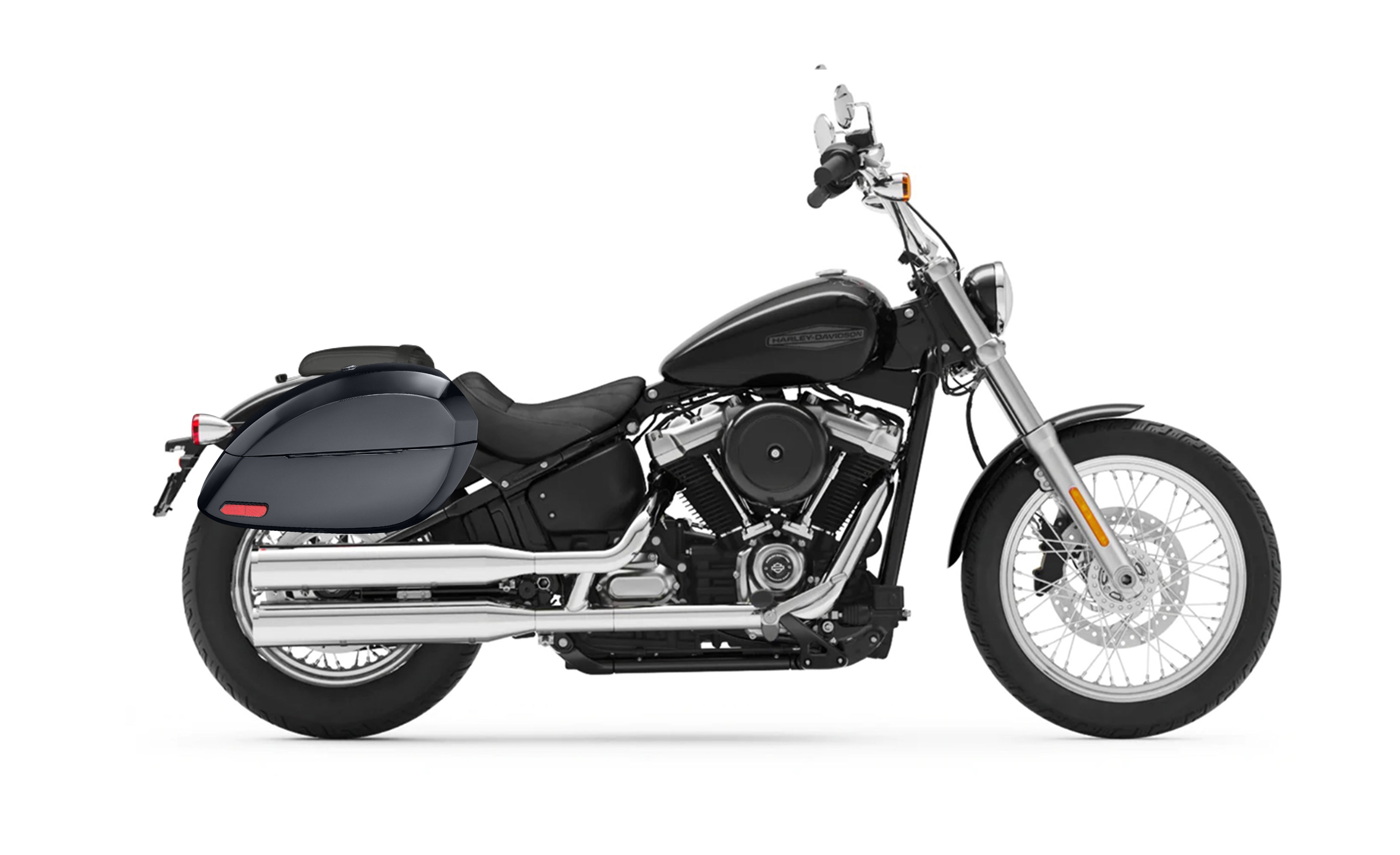 28L - Phantom Large Painted Motorcycle Hard Saddlebags For Harley Softail Standard FXST Bag on Bike @expand