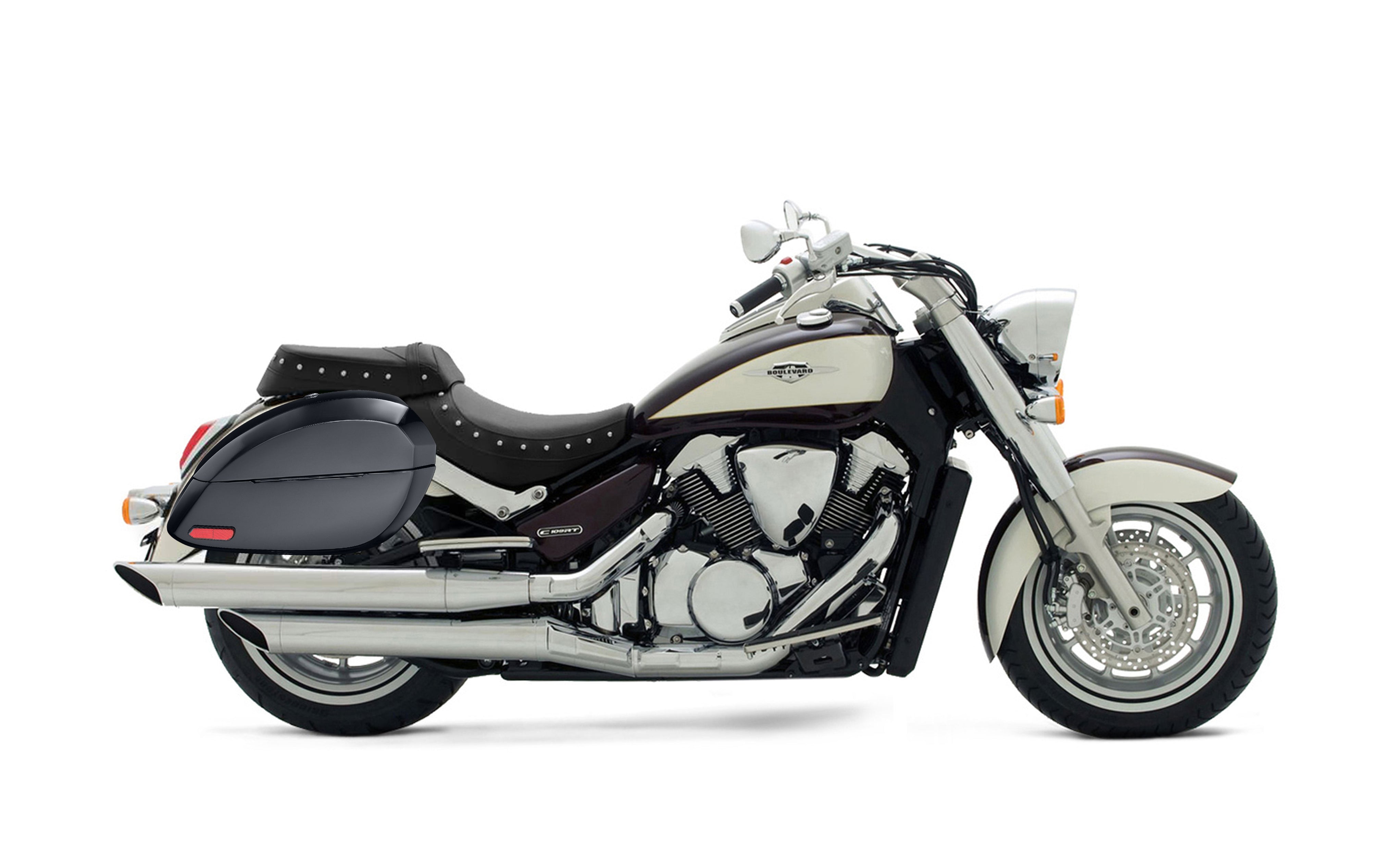 28L - Phantom Large Suzuki Boulevard C109 Painted Motorcycle Hard Saddlebags Bag on Bike @expand