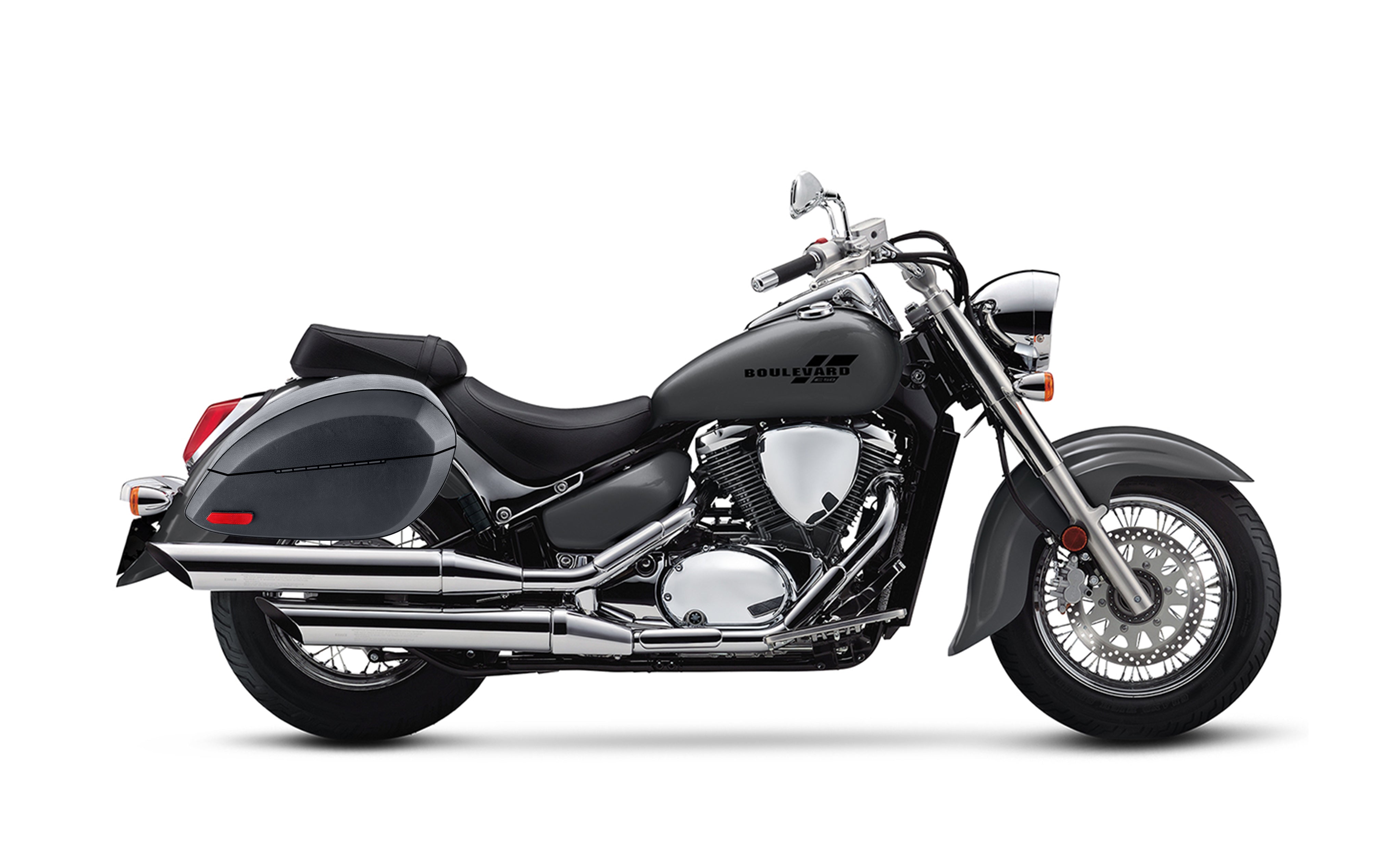 viking-phantom-large-suzuki-boulevard-c50-vl800-leather-wrapped-motorcycle-hard-saddlebags Bag on Bike @expand