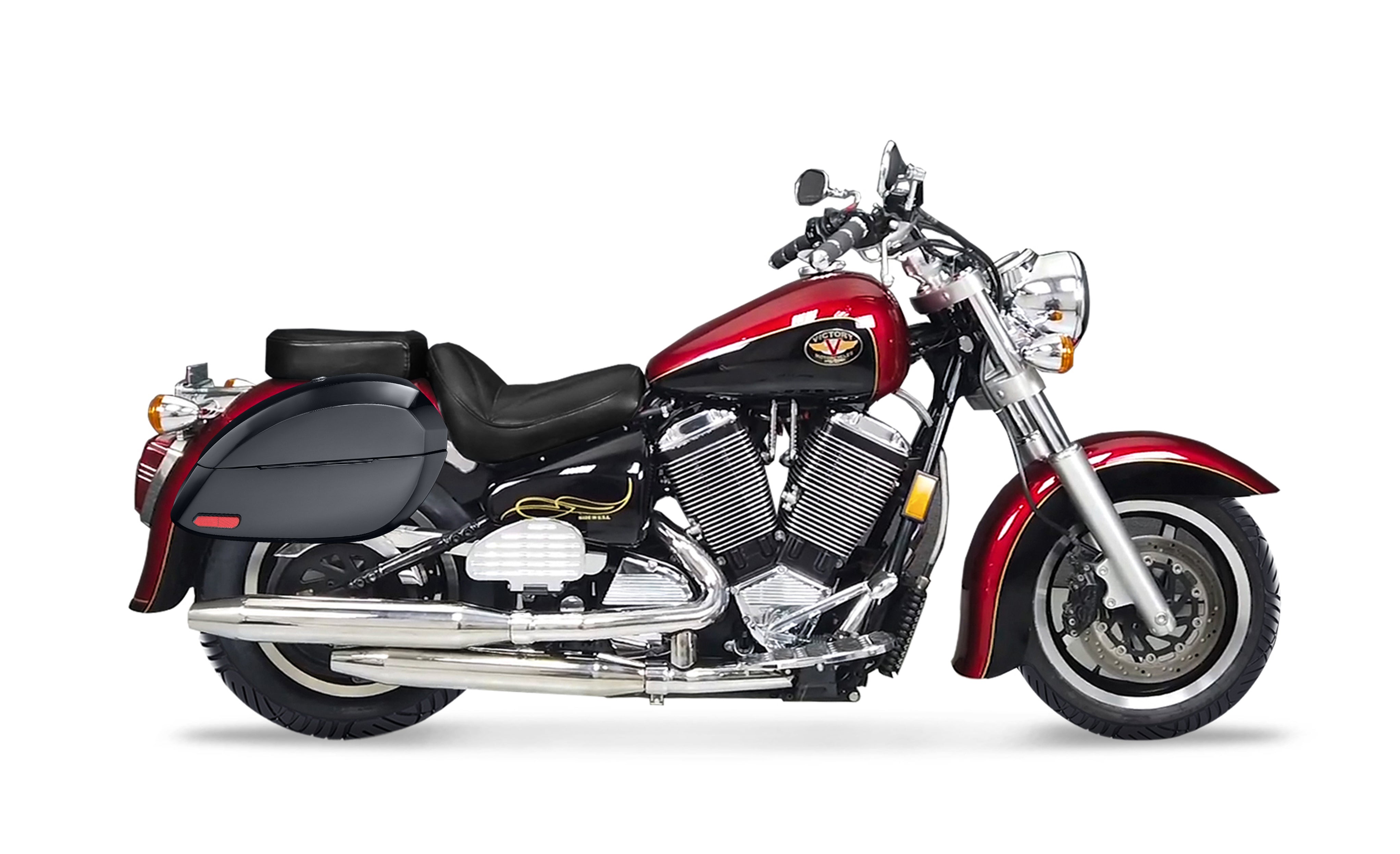 28L - Phantom Large Victory V92C Painted Motorcycle Hard Saddlebags Bag on Bike @expand