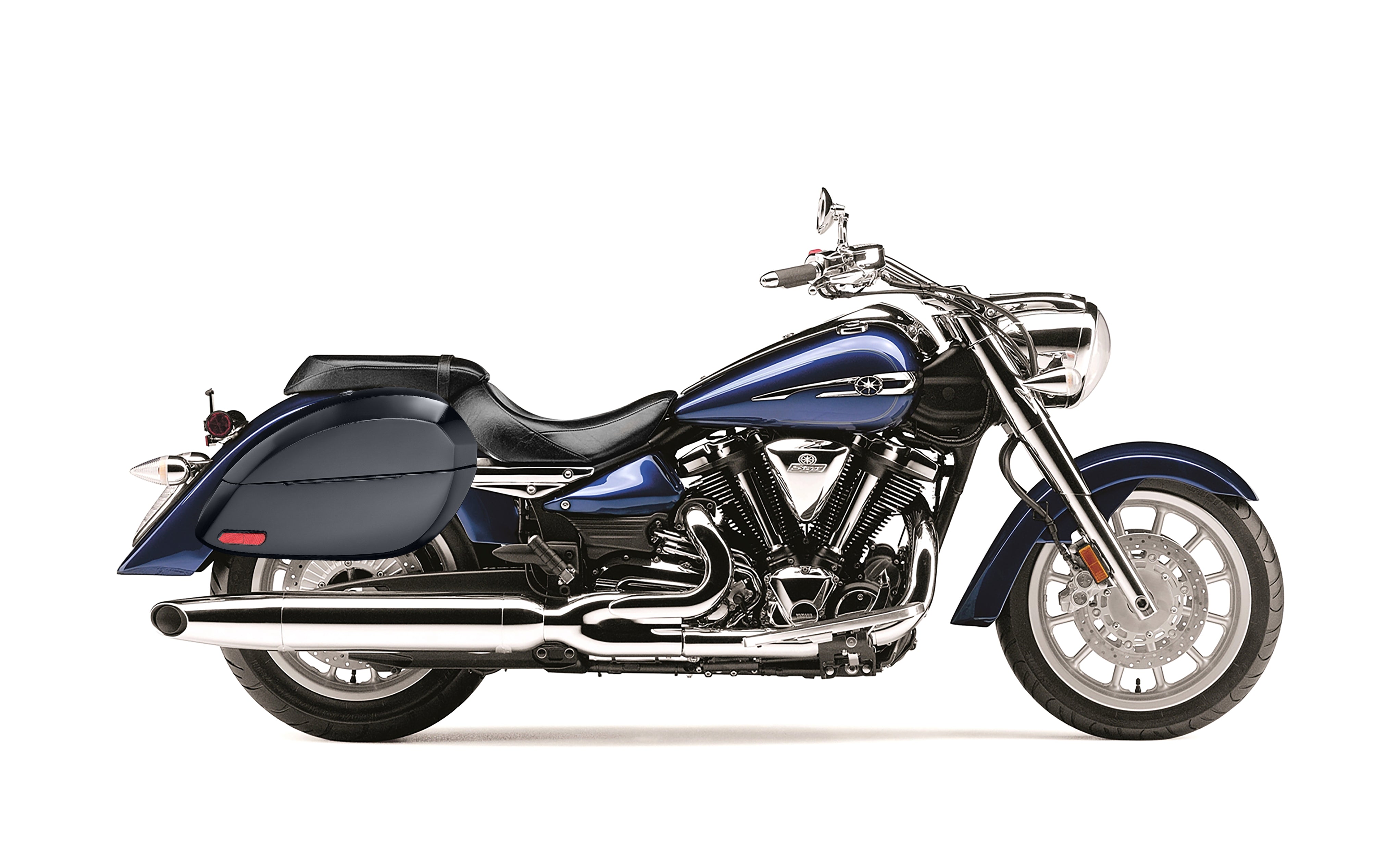 28L - Phantom Large Yamaha Stratoliner XV 1900 Painted Motorcycle Hard Saddlebags Bag on Bike @expand