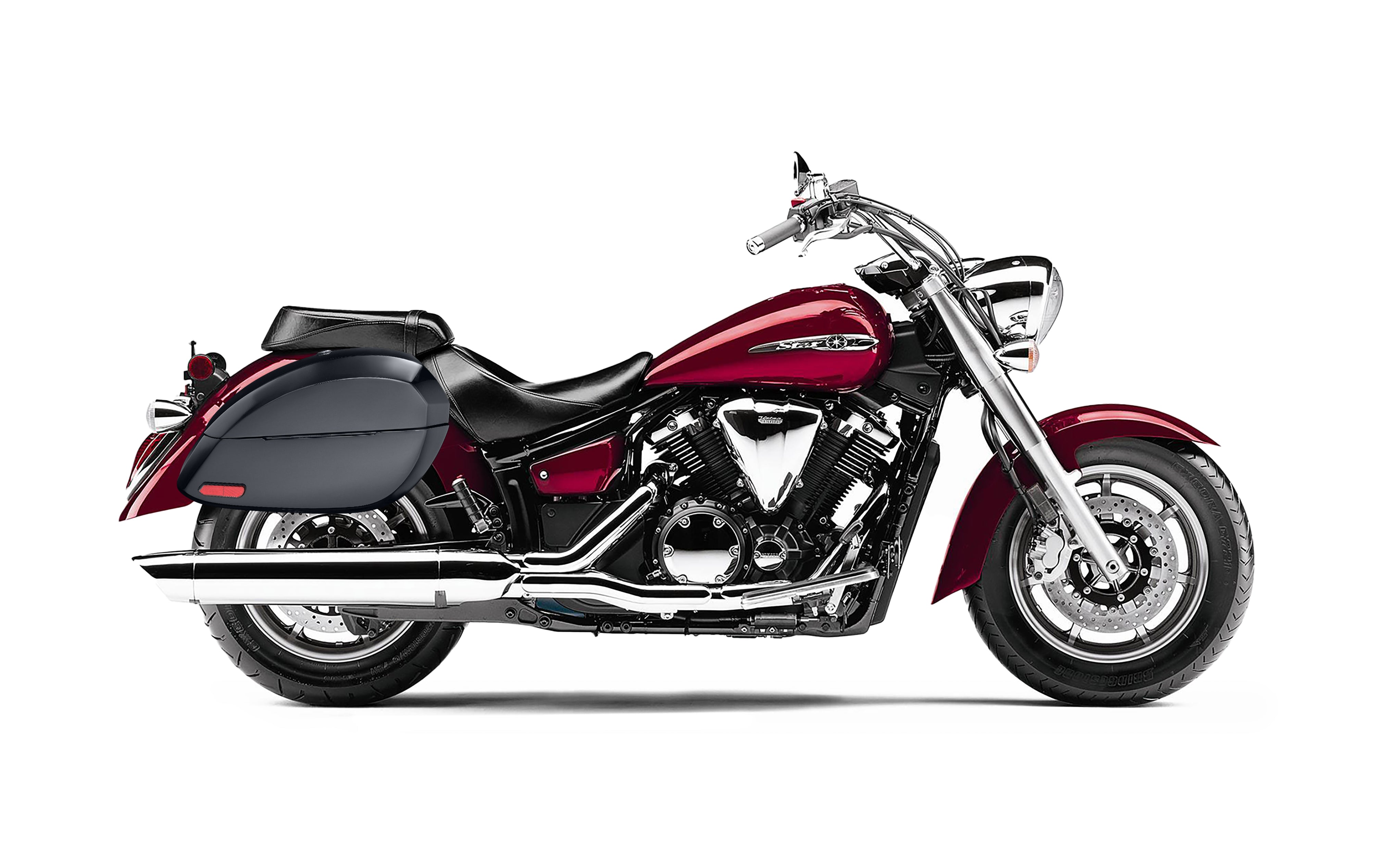 28L - Phantom Large Yamaha V Star 1300 Classic XVS1300A Painted Motorcycle Hard Saddlebags Bag on Bike @expand