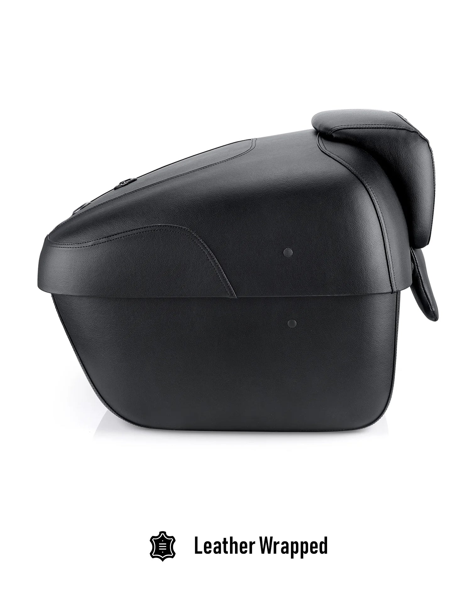 69L - Premium Extra Large Leather Wrapped Hard Motorcycle Trunk Leather Wrapped