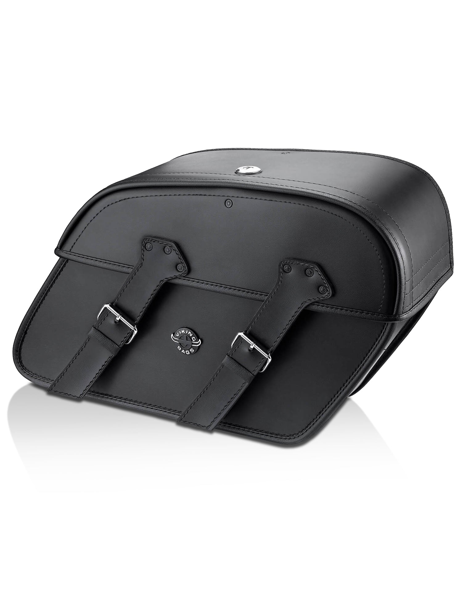 Viking Raven Extra Large Leather Motorcycle Saddlebags For Harley Softail Fat Boy Lo Flstfb Main View