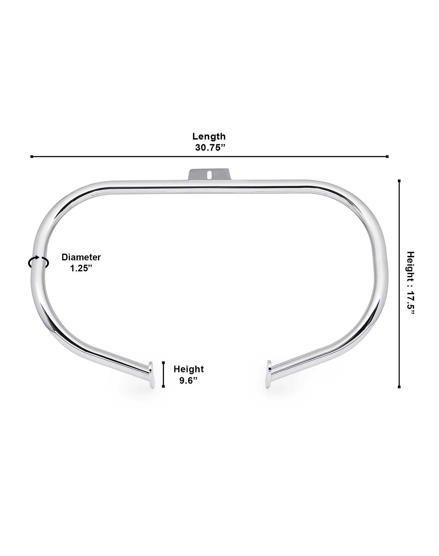 Viking Renegade Crash Bar/ Engine Guard Chrome Dimensions Image