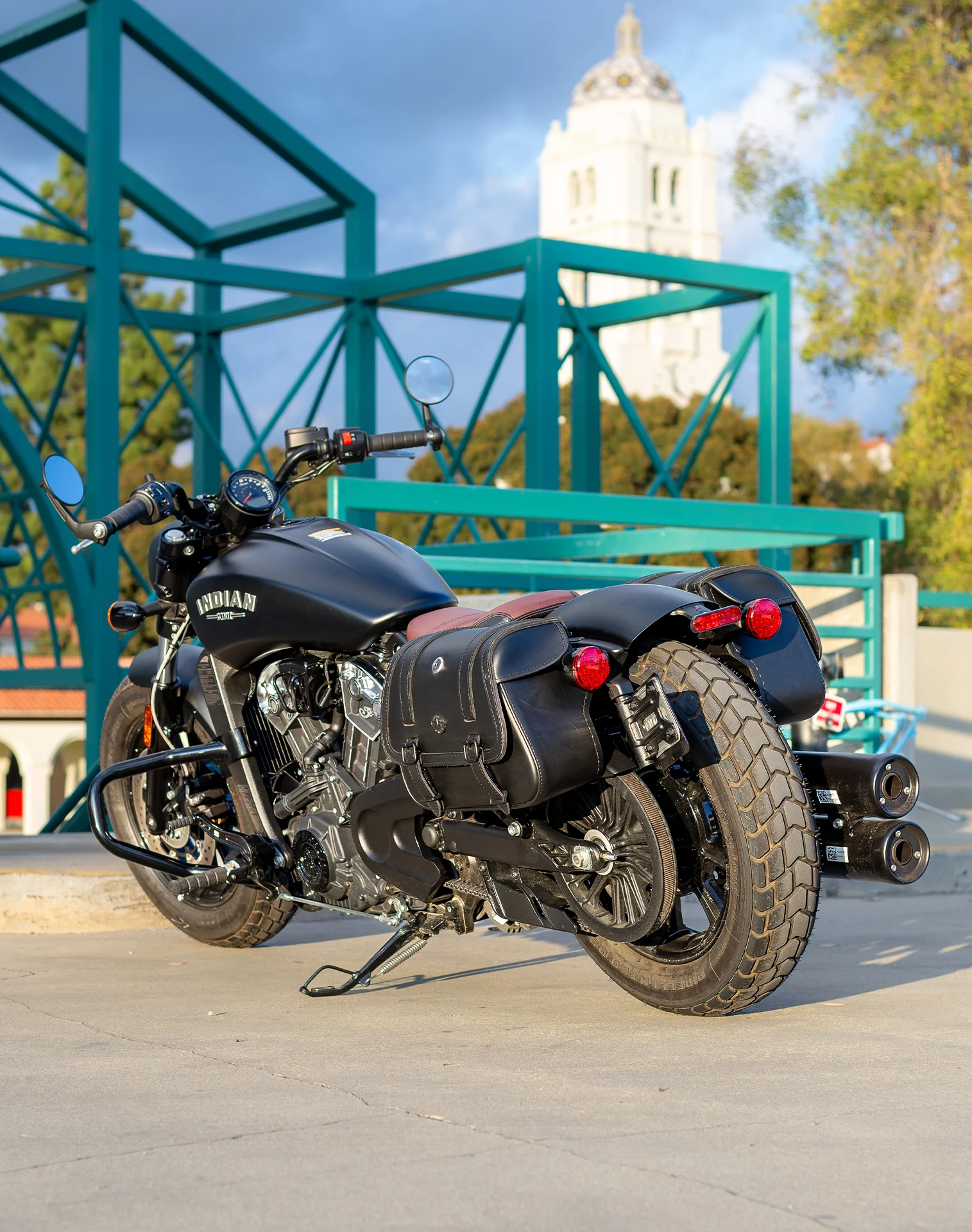 25L - SpiritBlade Large Indian Scout Bobber Twenty Leather Motorcycle Saddlebags v1