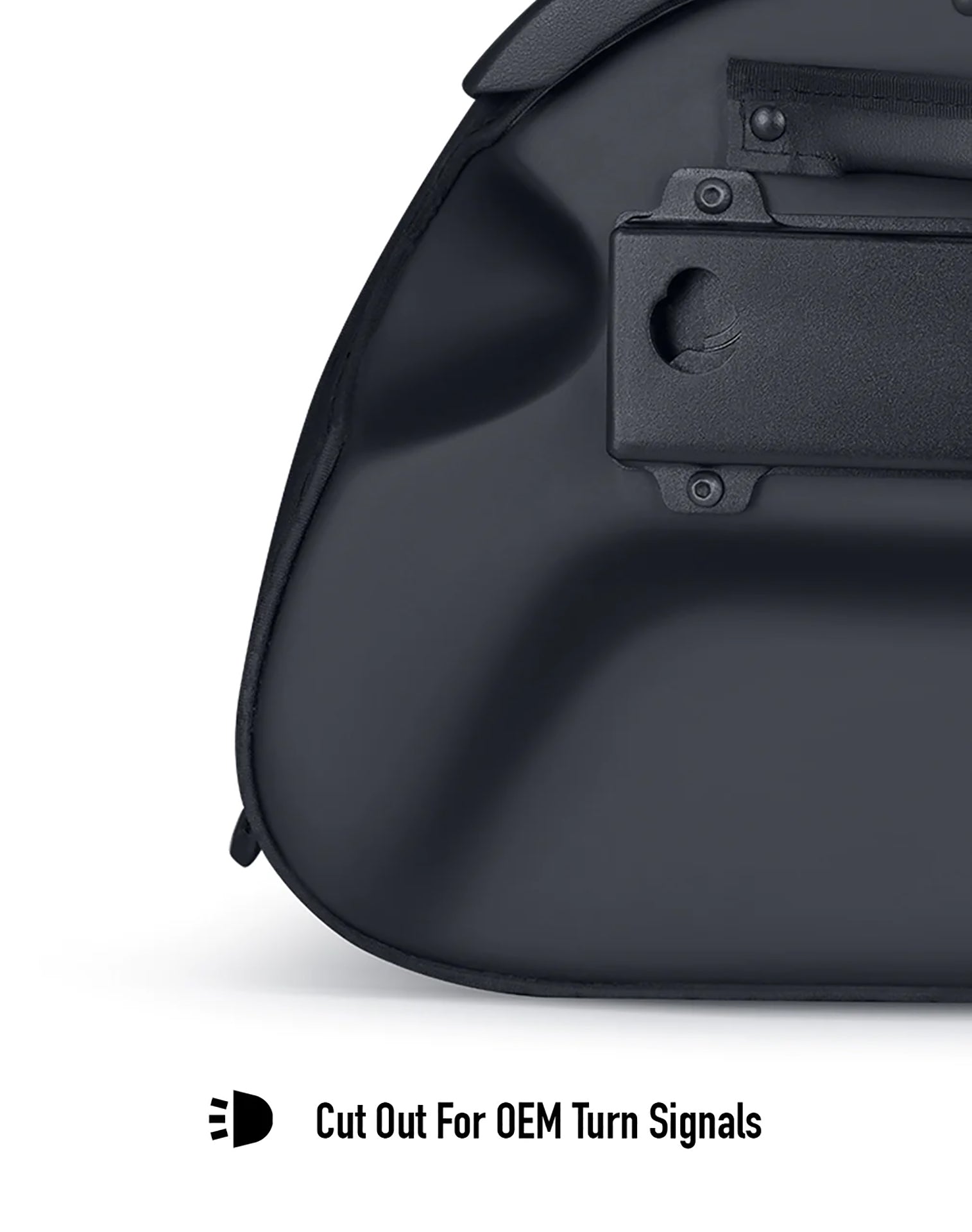 30L - Stealth Quick Mount Saddlebags for Harley Softail Standard FXST OEM Turn Signals