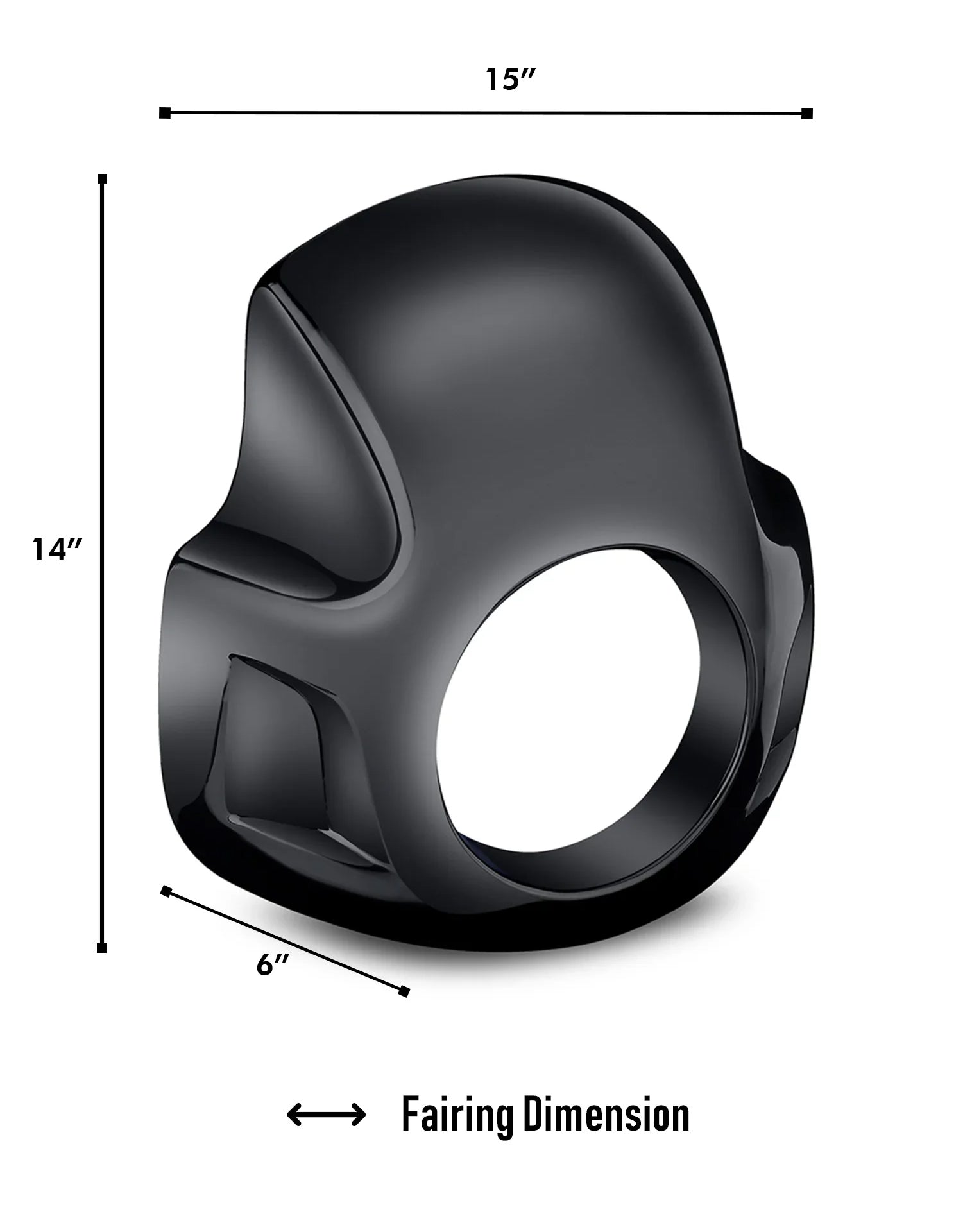 Viking Strider Sport Motorcycle Fairing For Harley Sportster 883 Iron XL883N Gloss Black Fairing Dimension