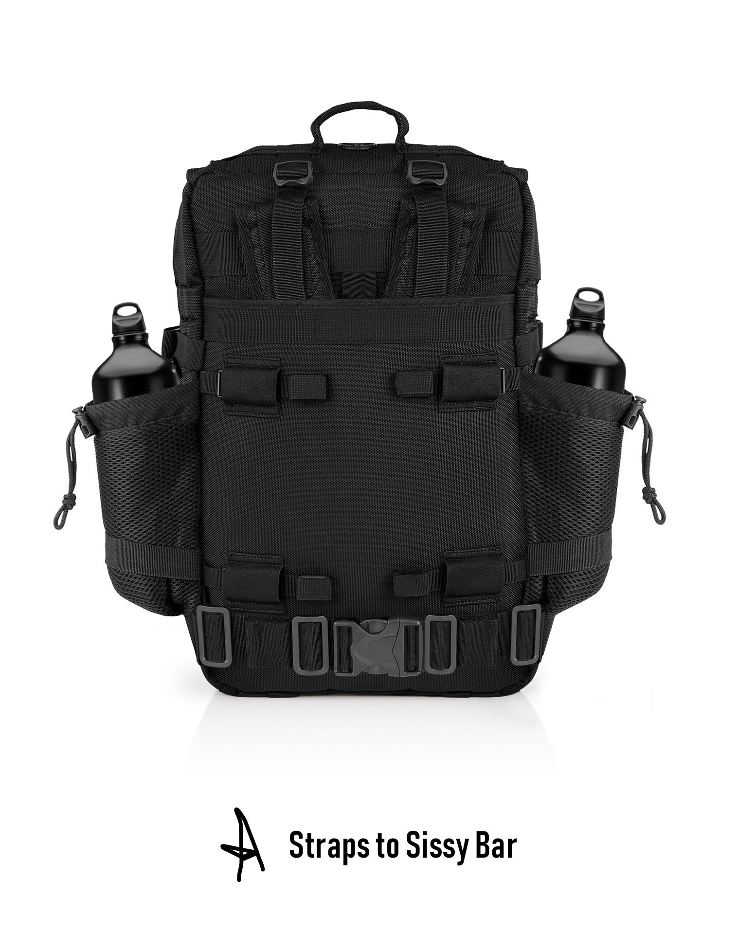 45L - Tactical XL Triumph Motorcycle Sissy Bar Backpack Back View