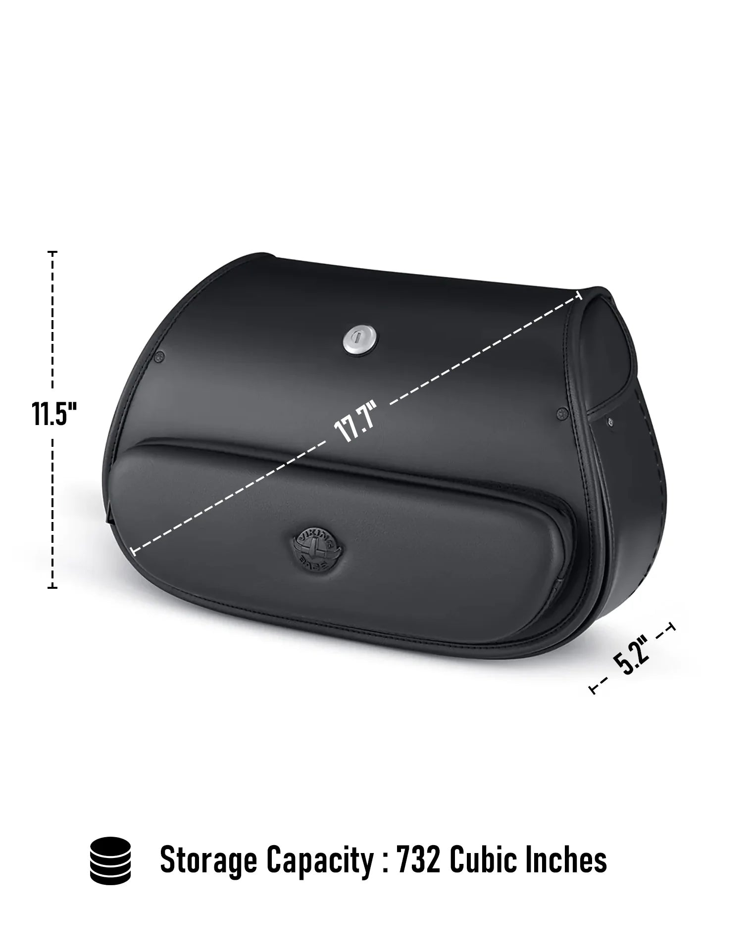 12L - Tomahawk Small Indian Scout Sixty Leather Motorcycle Solo Saddlebag Storage Capacity