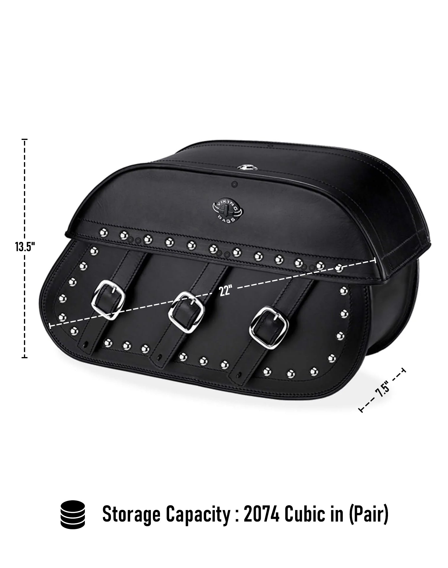 Viking Trianon Extra Large Studded Leather Motorcycle Saddlebags For Harley Softail Custom Fxstc Can Store Your Ridings Gears