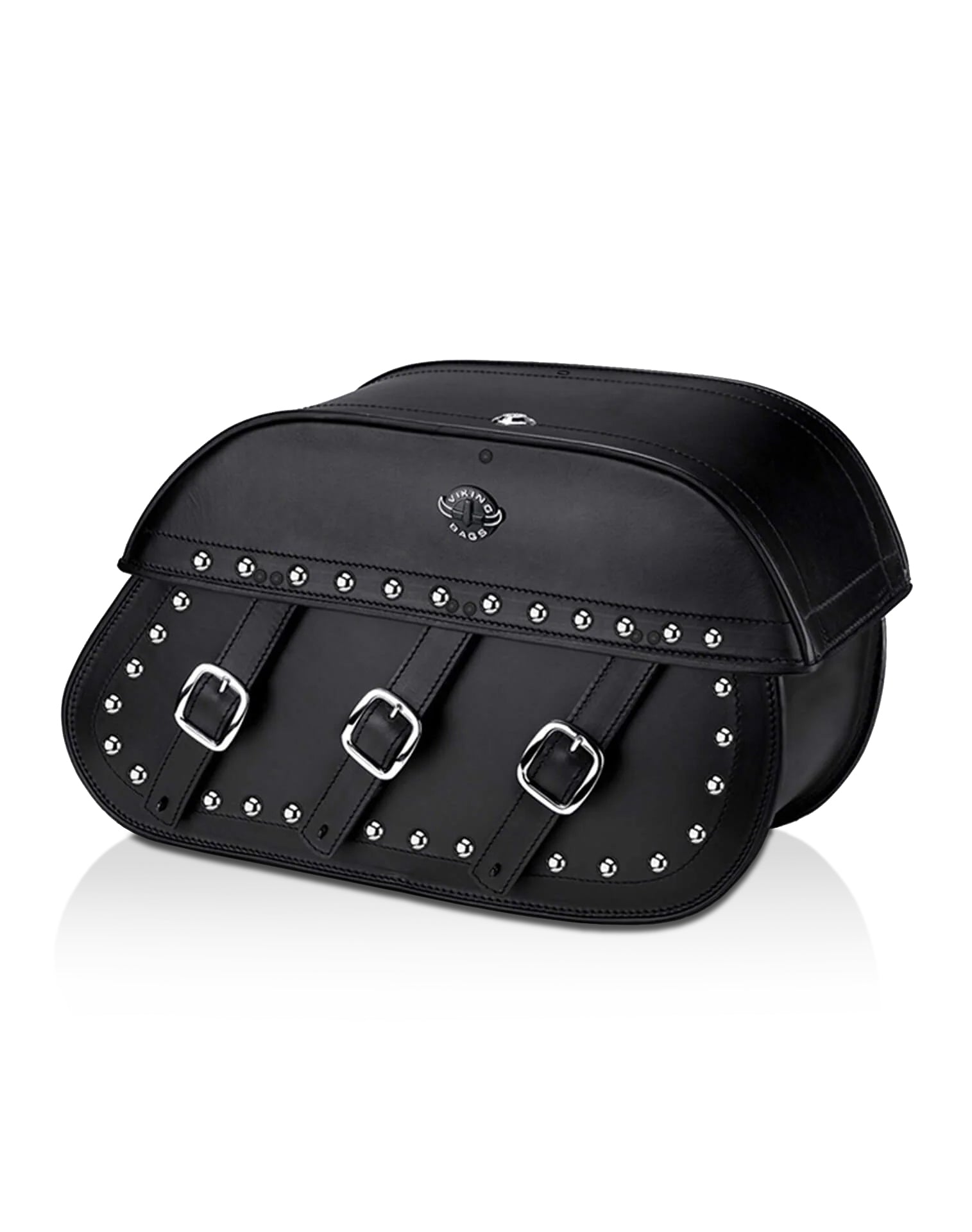 Viking Trianon Extra Large Victory Vegas Studded Leather Motorcycle Saddlebags Main View