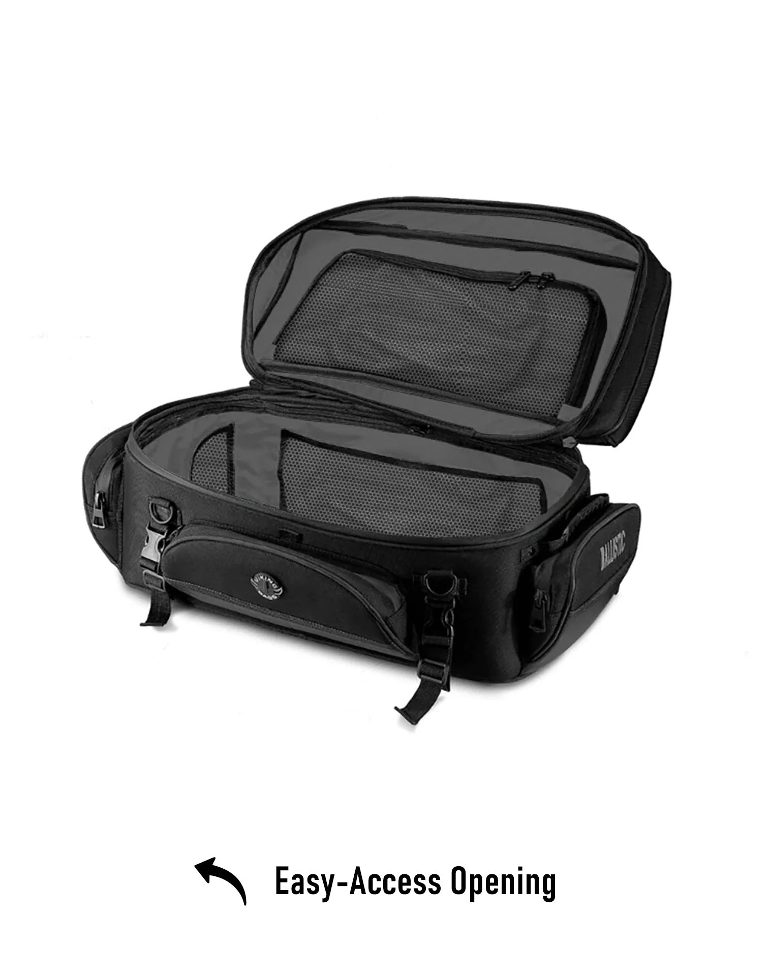 42L - Voyage Elite XL Hyosung Motorcycle Sissy Bar Bag Easy-Access Opening